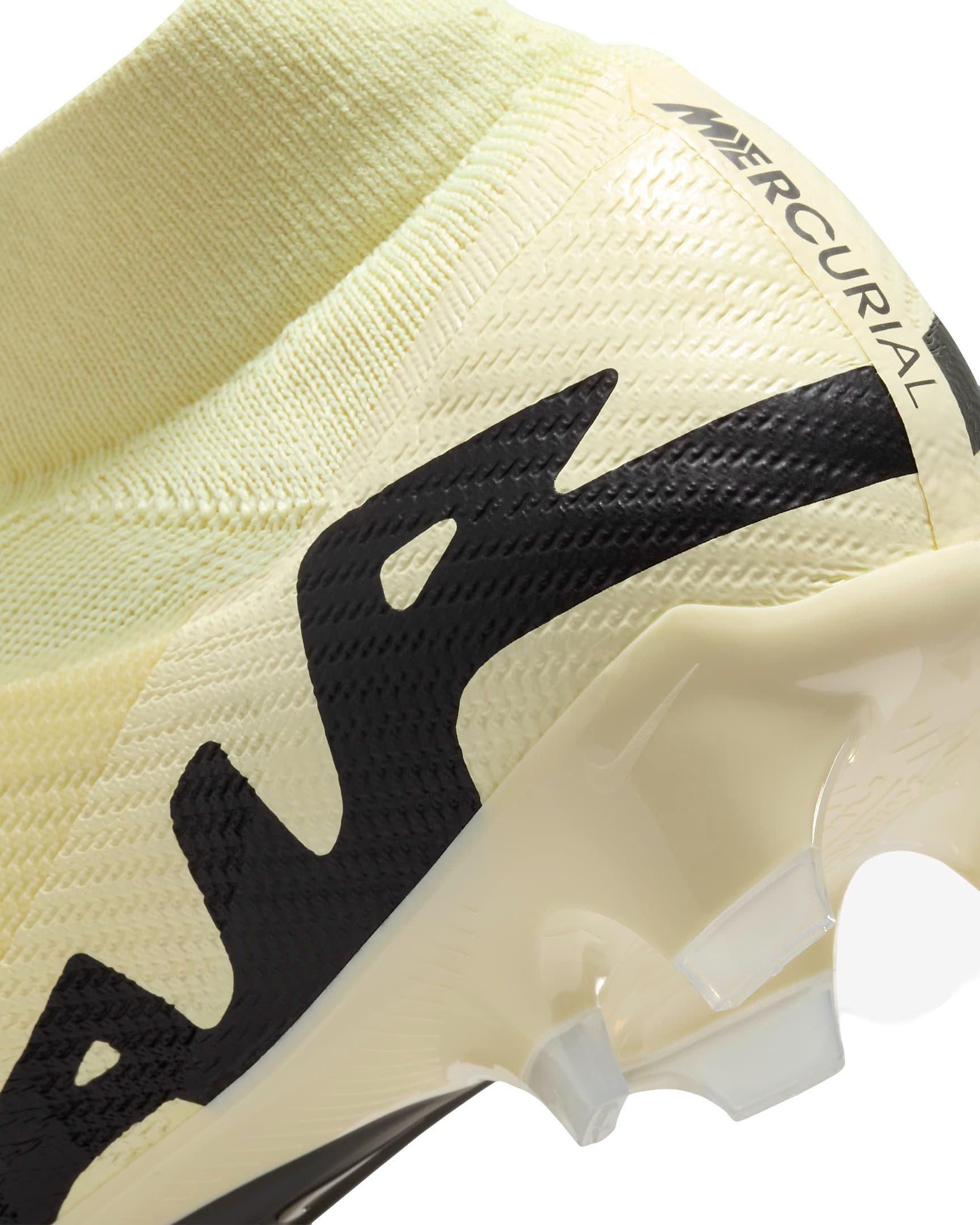 Nike Mercurial Superfly 9 Pro Firm Ground Grade School Kids' "Lemonade/Black" Soccer Cleat
