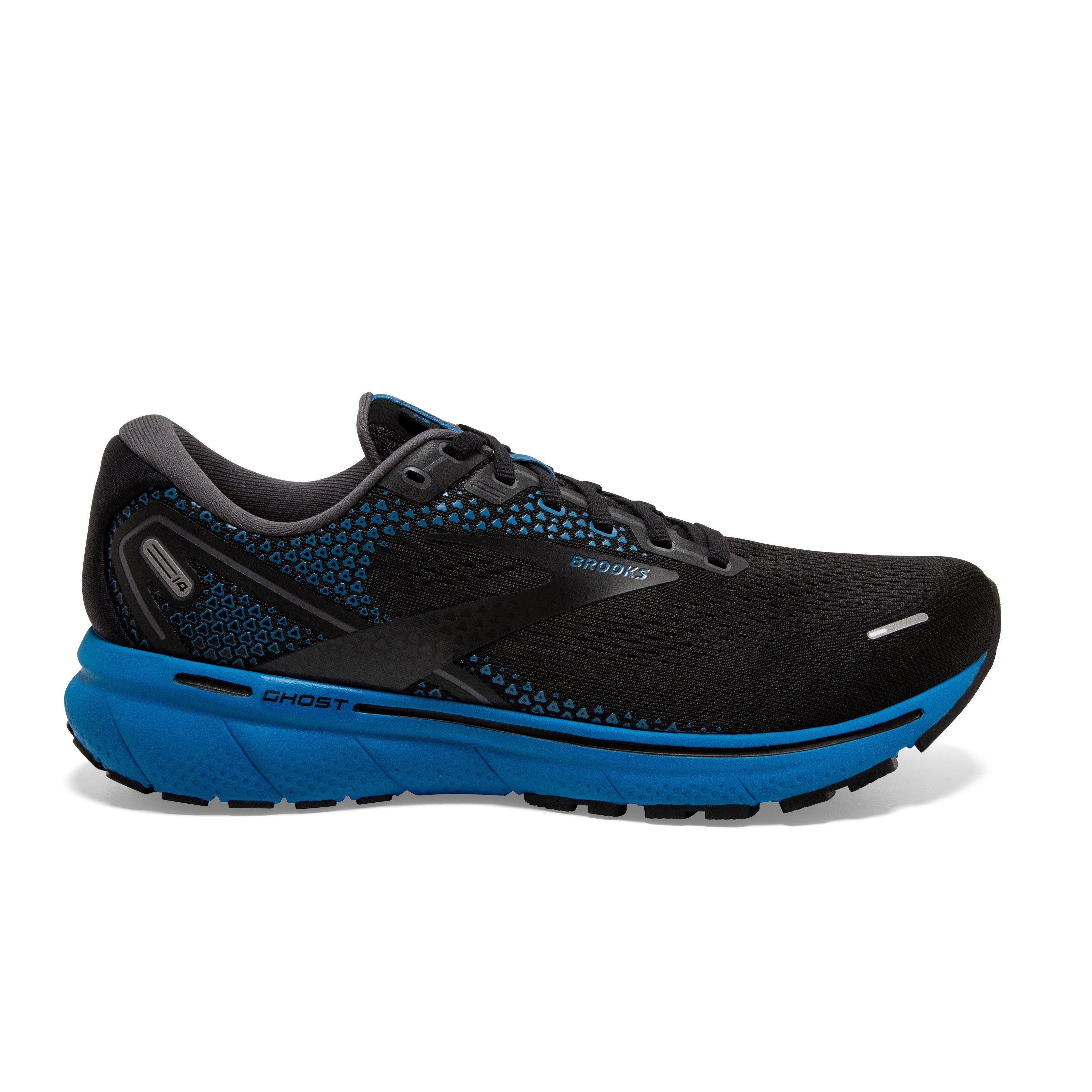 Brooks Ghost 14 "Black/Blackened Pearl/Blue" Men's Running Shoe - BLACK/WHITE Thumbnail View 1
