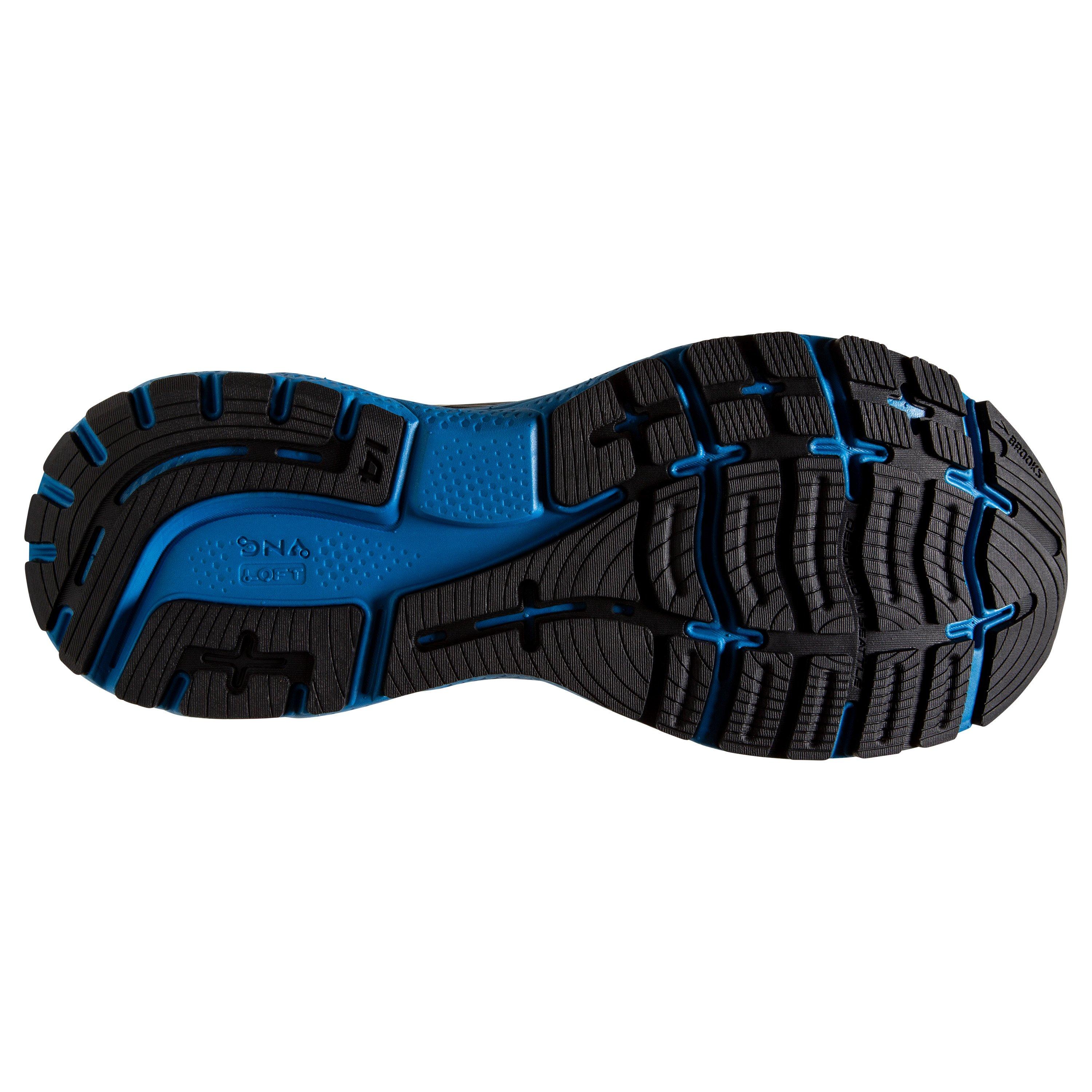 Brooks Ghost 14 "Black/Blackened Pearl/Blue" Men's Running Shoe - BLACK/WHITE Thumbnail View 6