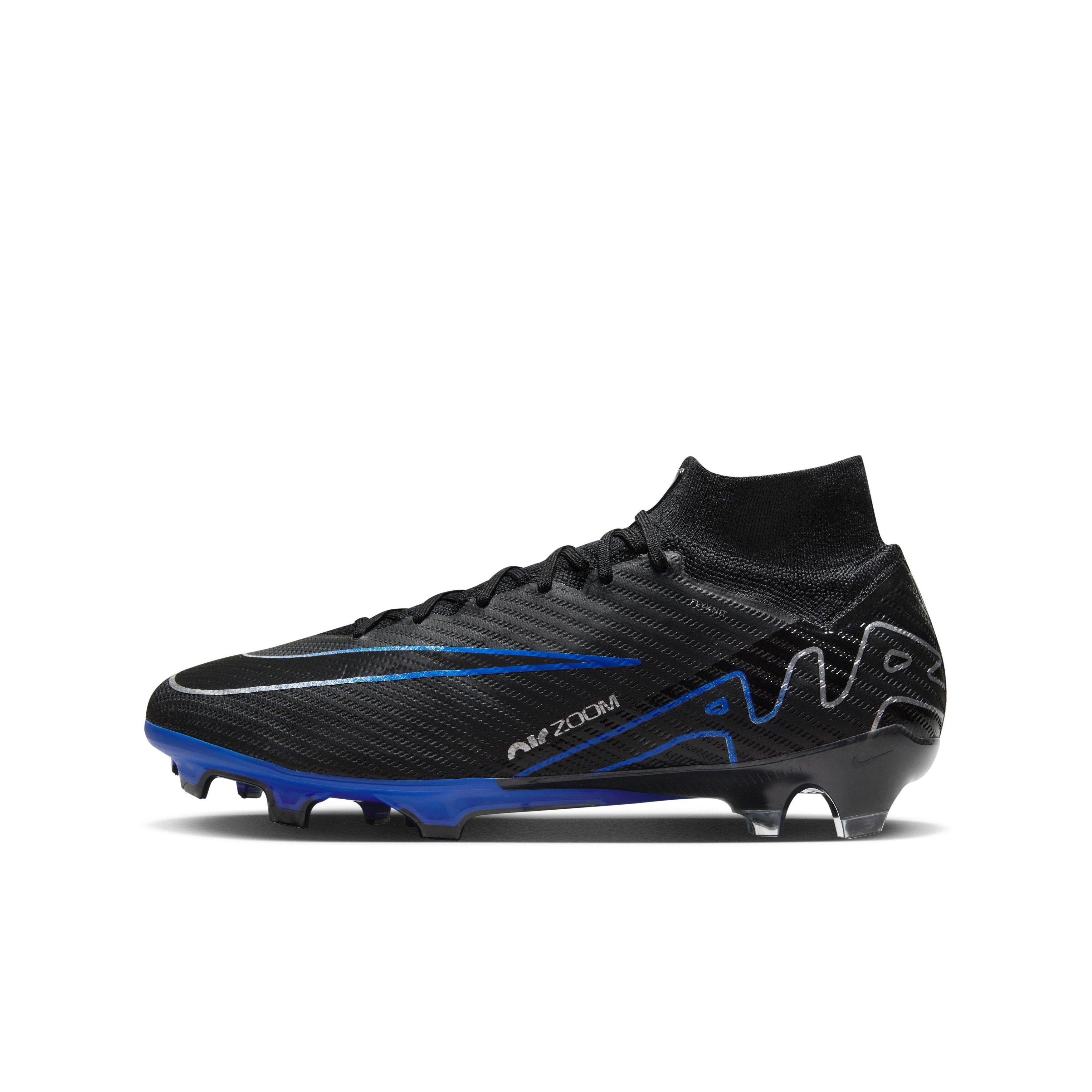 Nike Mercurial Superfly 9 Elite FG Grade School Kids' "Black/Hyper Royal/Chrome" Soccer Cleat
