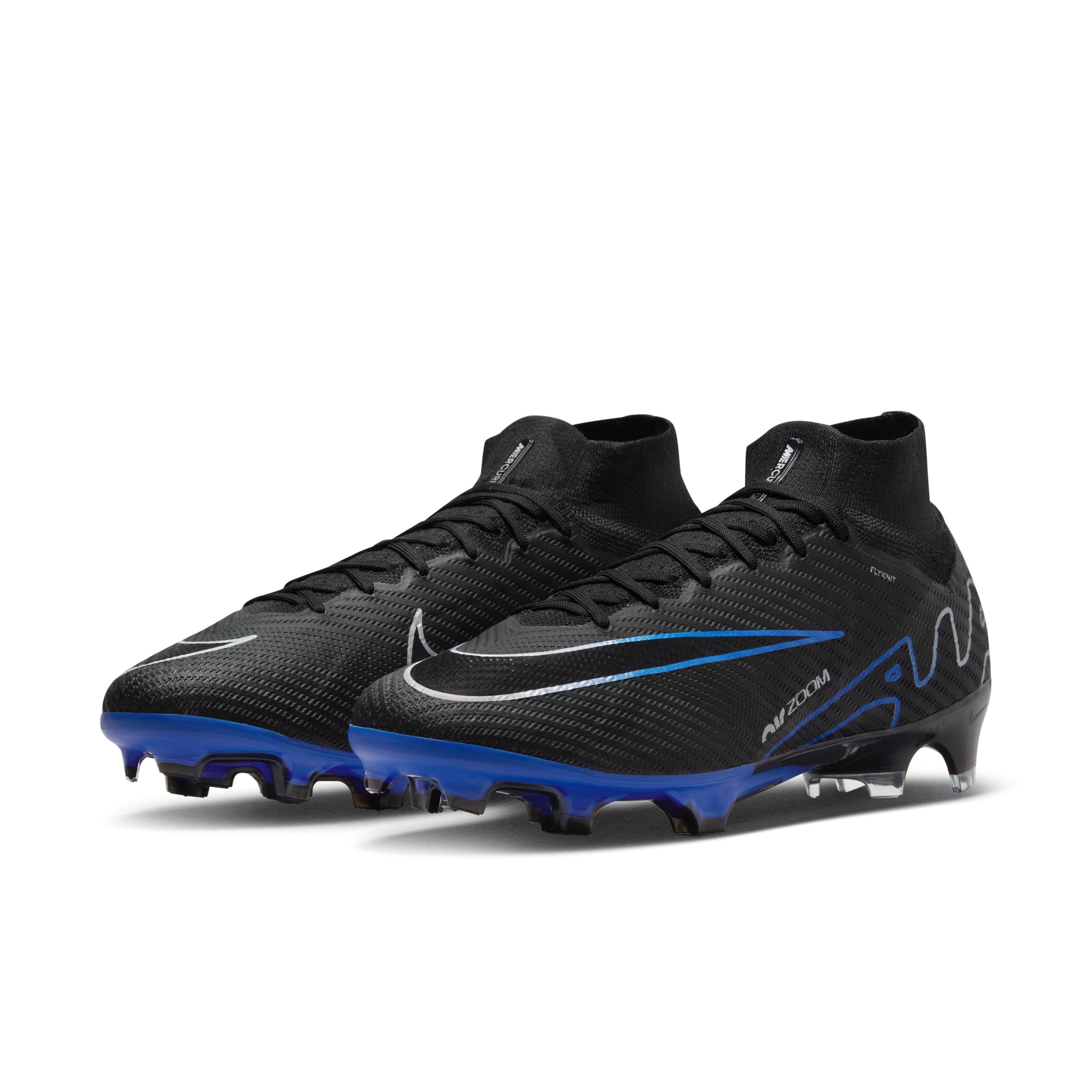 Nike Mercurial Superfly 9 Elite FG Grade School Kids' "Black/Hyper Royal/Chrome" Soccer Cleat