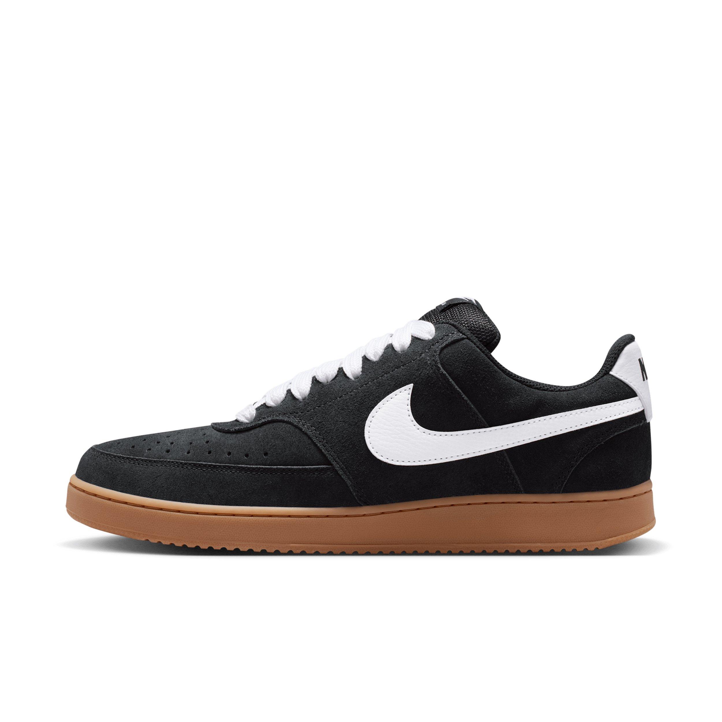 Nike Court Vision Low "Black/Gum Medium Brown/White" Men's Shoe - BLACK/MD BROWN/WHITE Thumbnail View 2