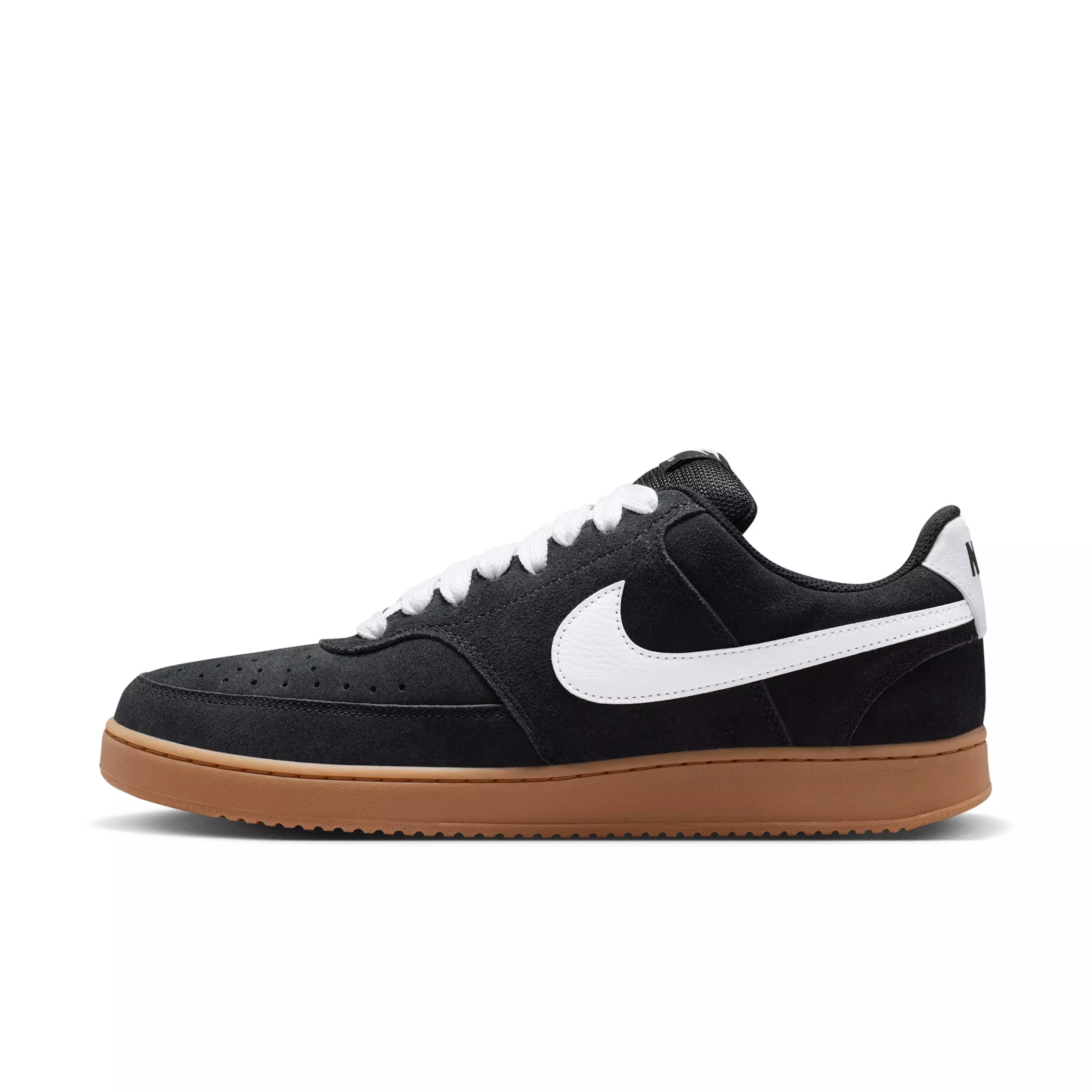 Nike Court Vision Low "Black/Gum Medium Brown/White" Men's Shoe - BLACK/MD BROWN/WHITE