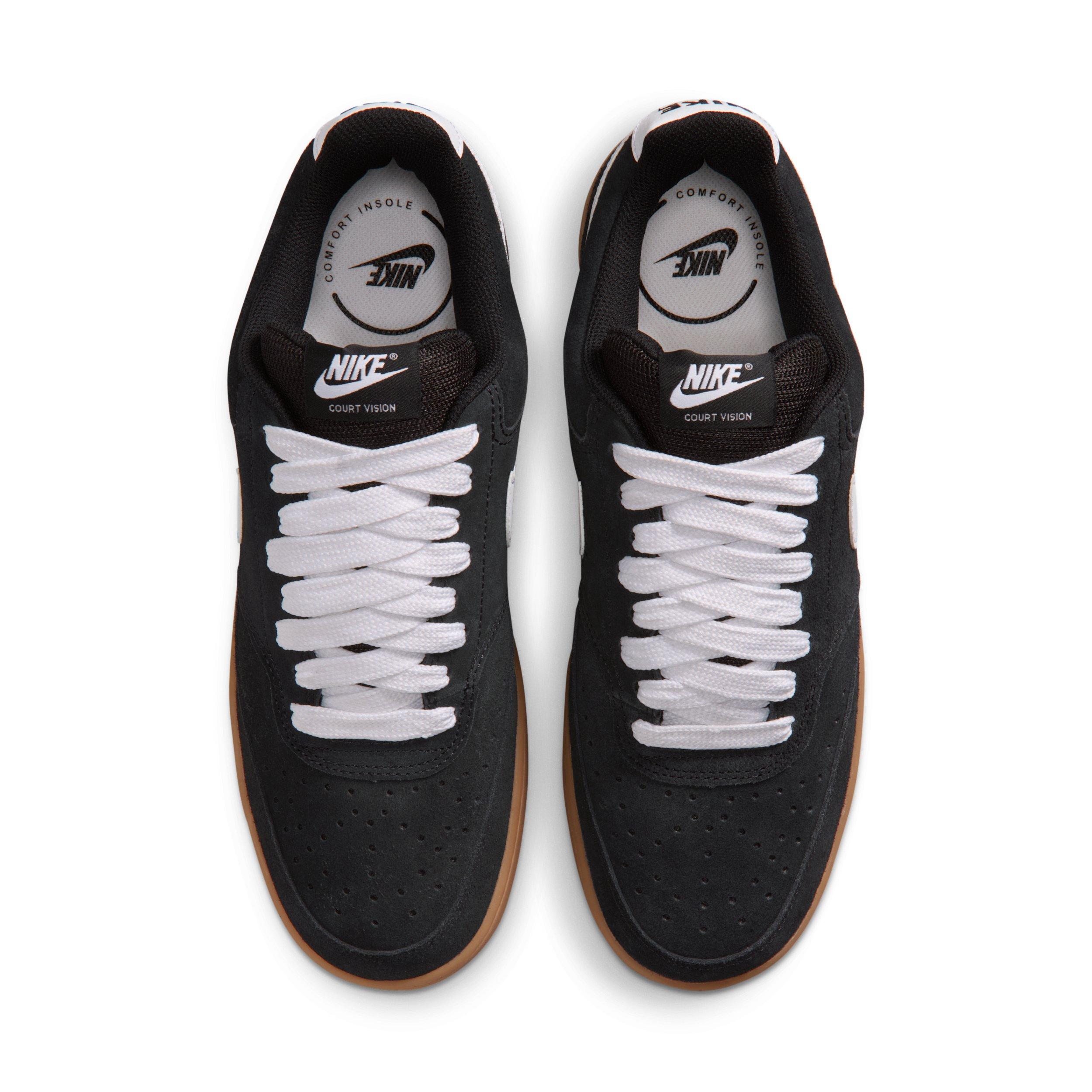 Nike Court Vision Low "Black/Gum Medium Brown/White" Men's Shoe - BLACK/MD BROWN/WHITE Thumbnail View 4