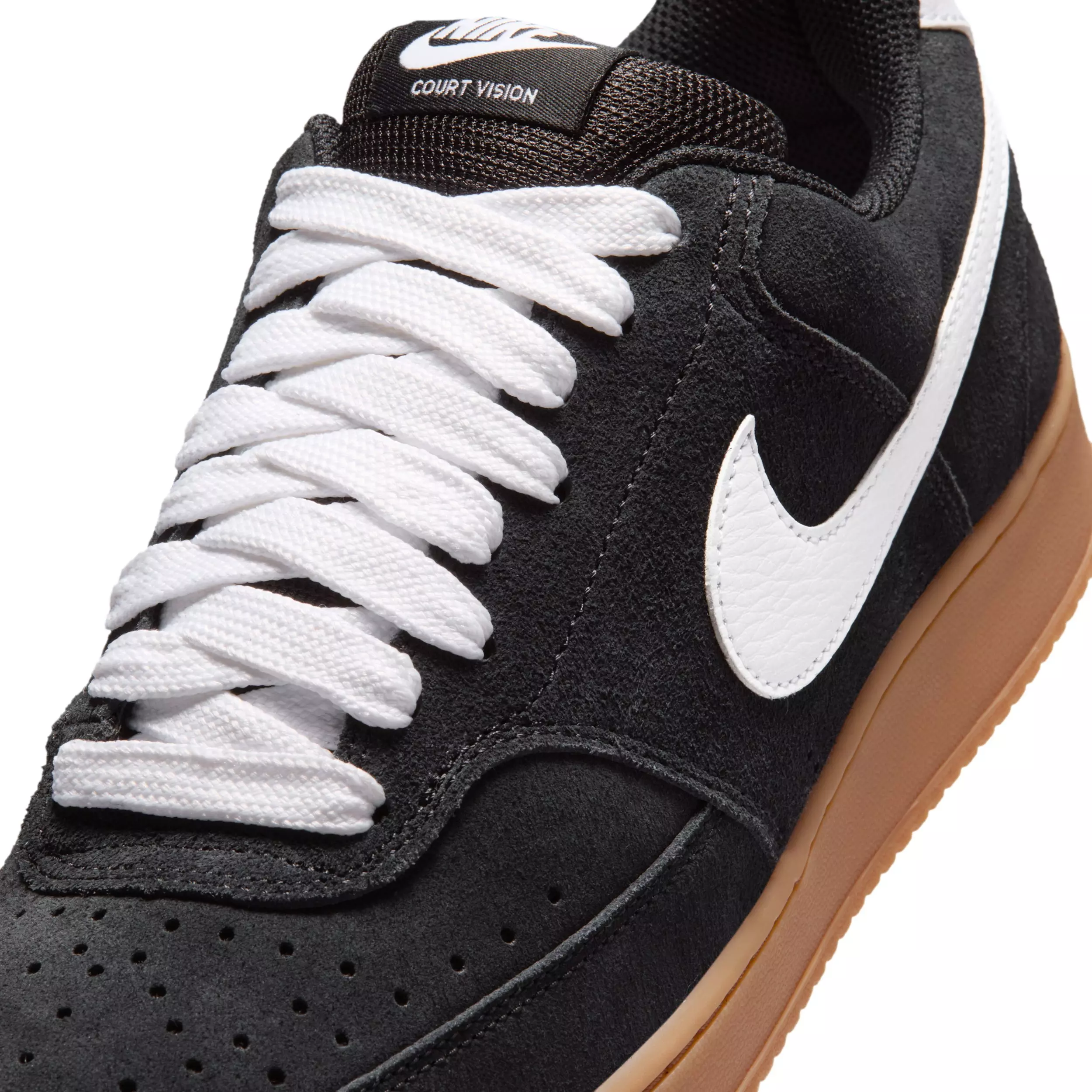 Nike Court Vision Low "Black/Gum Medium Brown/White" Men's Shoe - BLACK/MD BROWN/WHITE