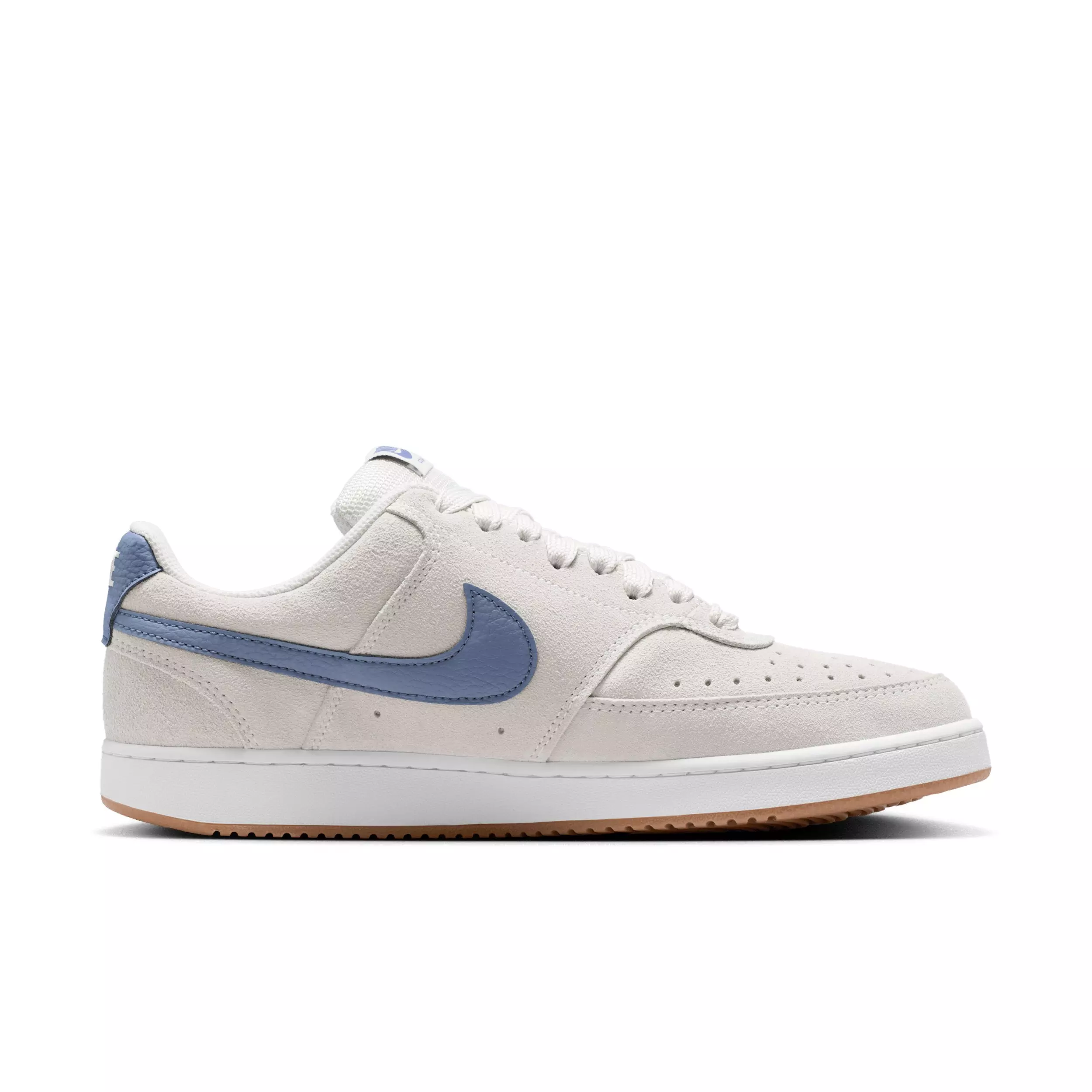 Nike Court Vision Low "Vast Grey/White/Gum Medium Brown/Diffused Blue" Men's Shoe - GREY/WHITE/MD BROWN/BLUE
