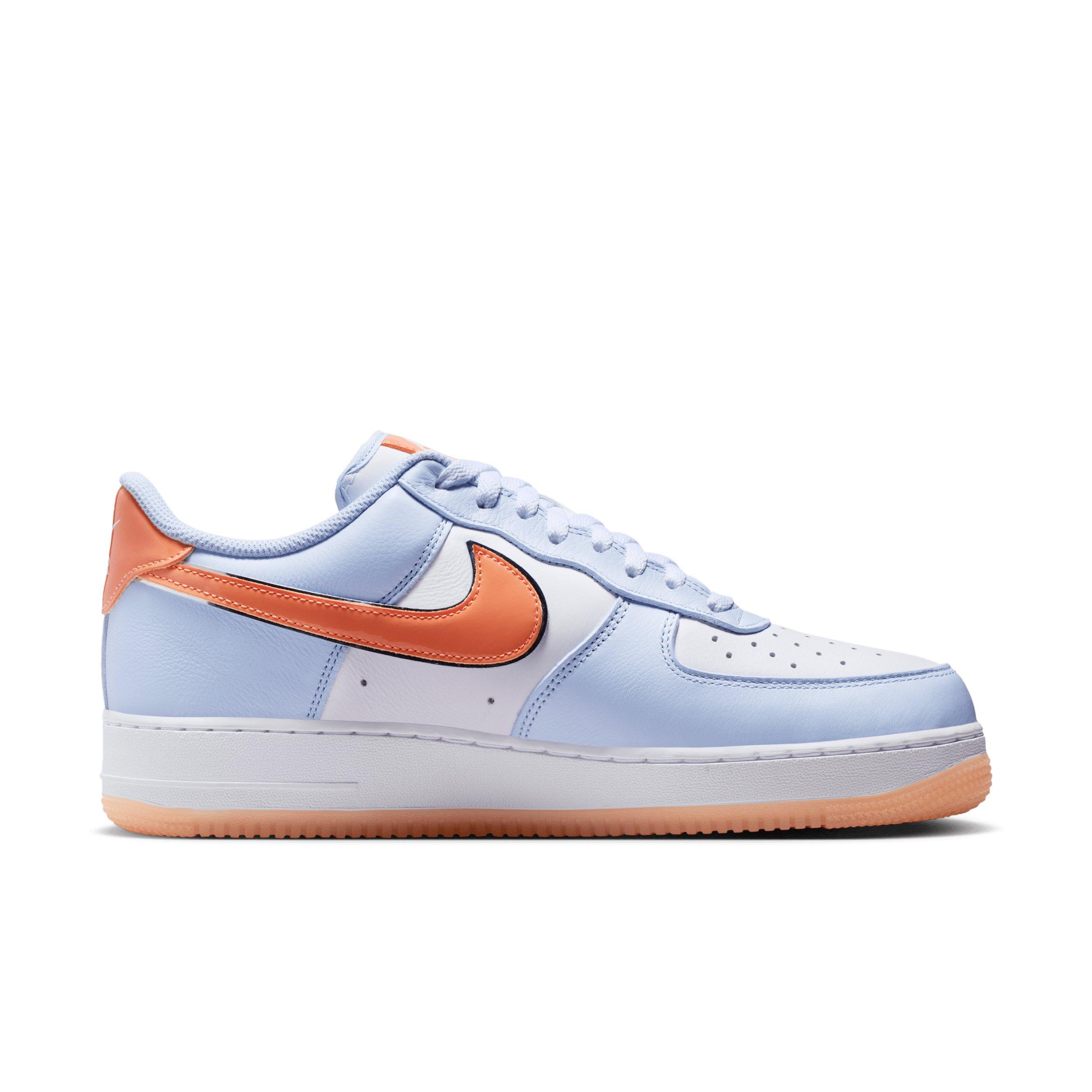 Nike Air Force 1 '07 "Hydrogen Blue/White/Orange Frost/Metallic Silver" Men's Shoe - BLUE/WHITE/ORANGE/SILVER Thumbnail View 1
