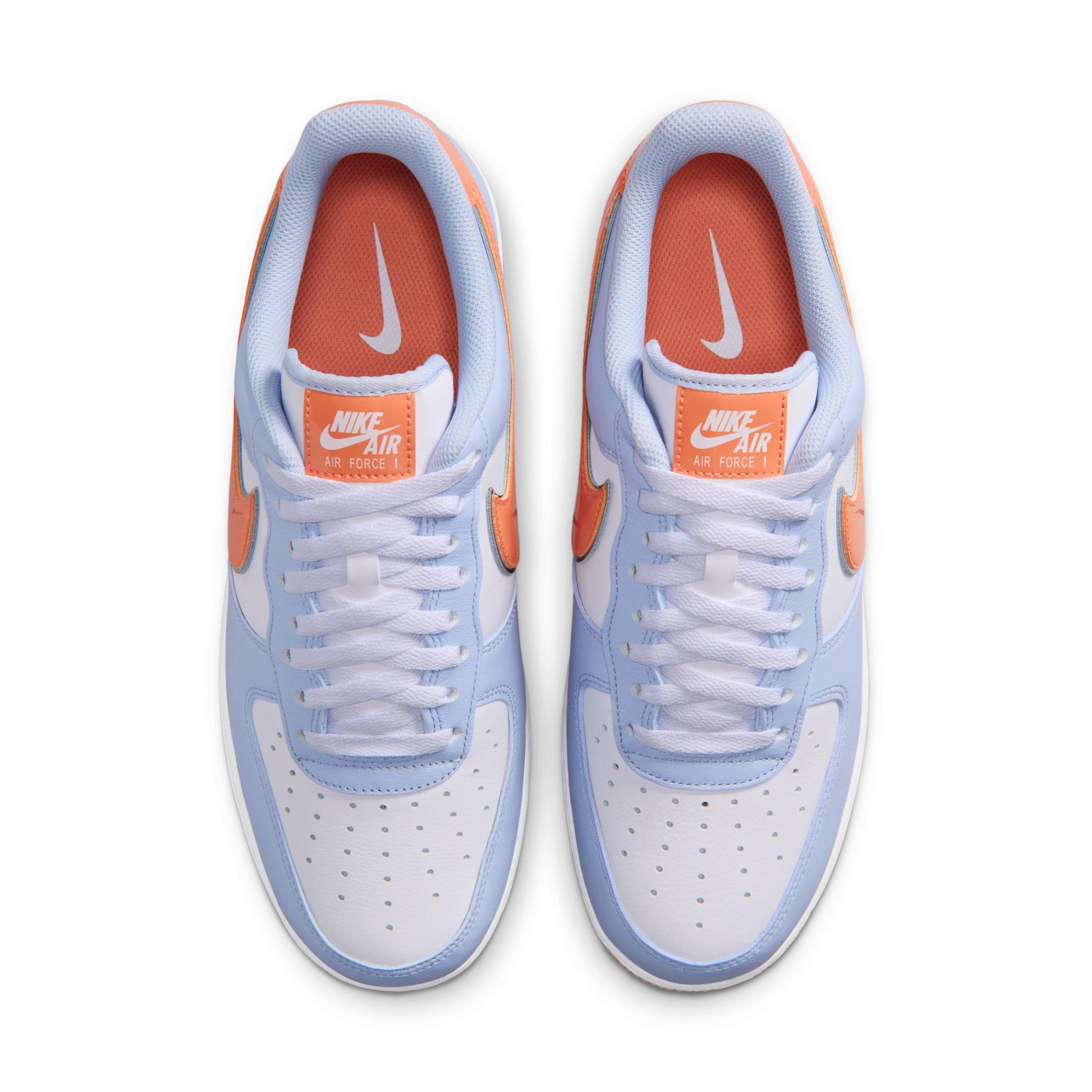 Nike Air Force 1 '07 "Hydrogen Blue/White/Orange Frost/Metallic Silver" Men's Shoe - BLUE/WHITE/ORANGE/SILVER Thumbnail View 4