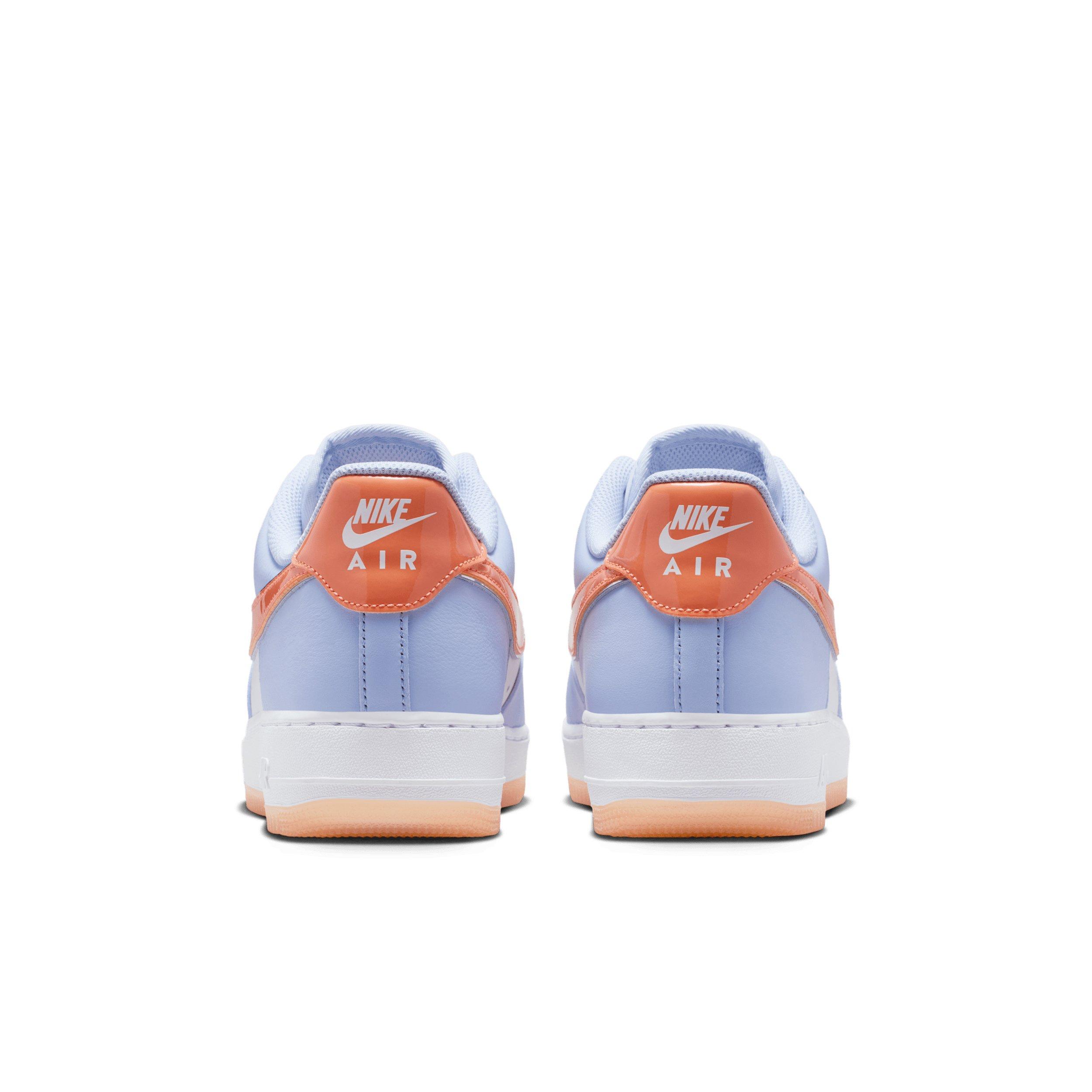 Nike Air Force 1 '07 "Hydrogen Blue/White/Orange Frost/Metallic Silver" Men's Shoe - BLUE/WHITE/ORANGE/SILVER Thumbnail View 5