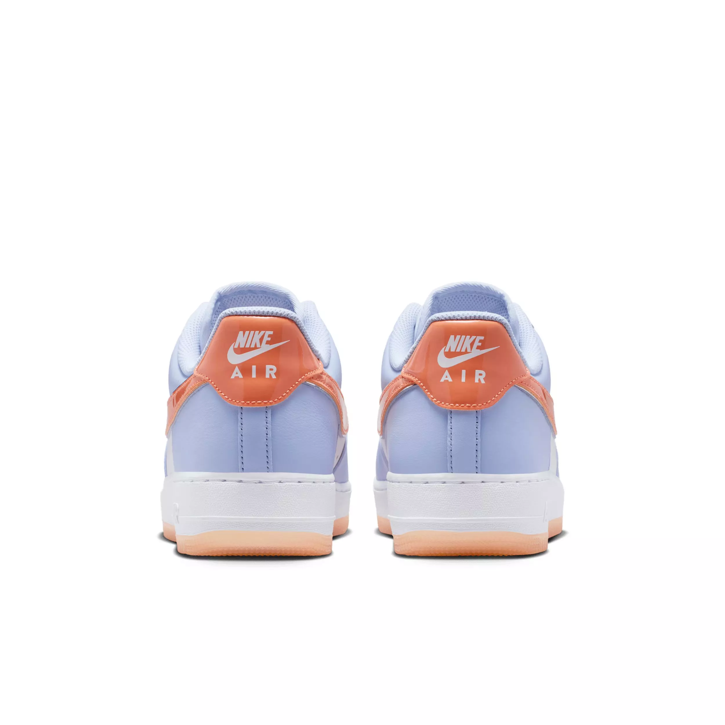 Nike Air Force 1 '07 "Hydrogen Blue/White/Orange Frost/Metallic Silver" Men's Shoe - BLUE/WHITE/ORANGE/SILVER