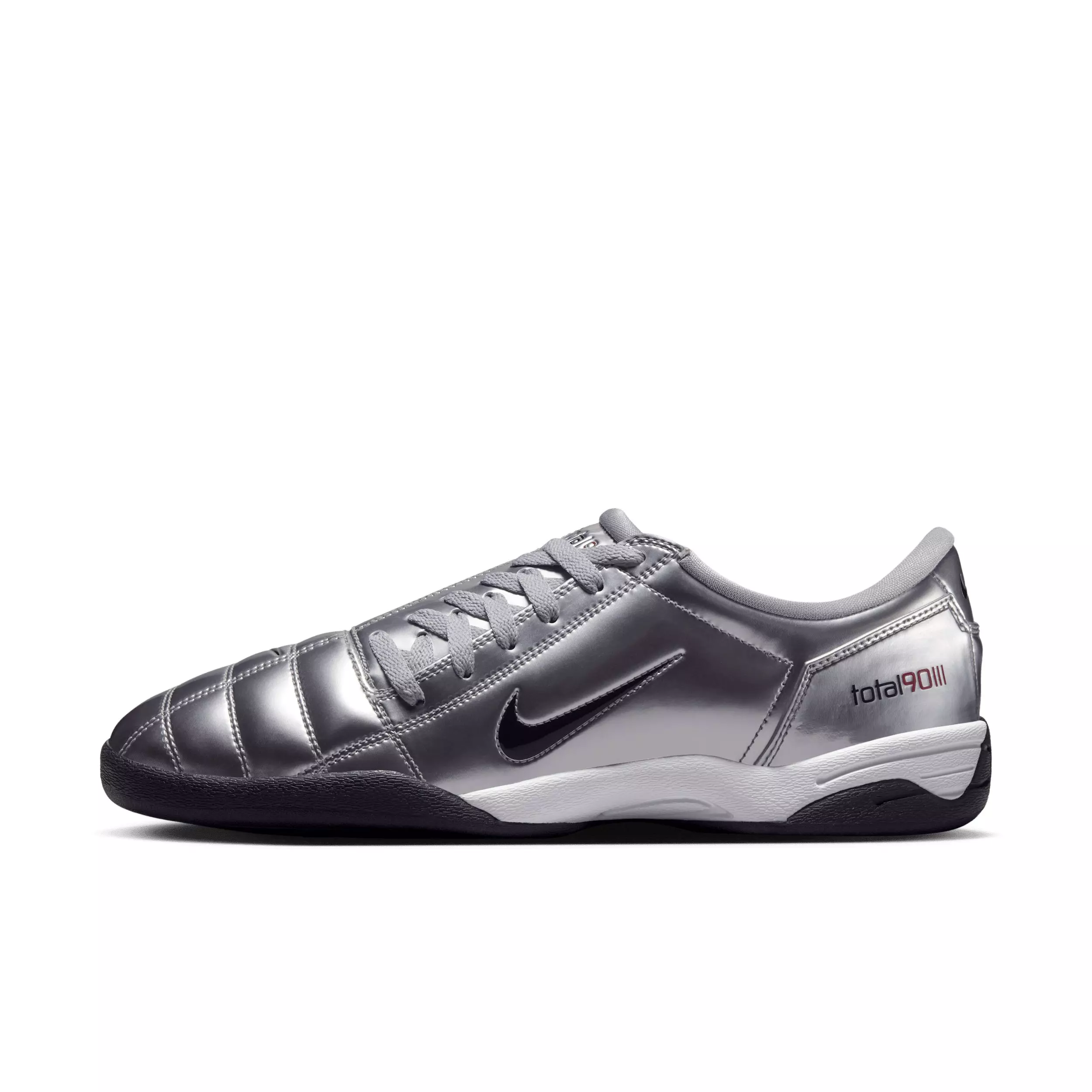 Nike T90 SP "Metallic Silver/University Red/Black" Men's Shoe - SILVER/RED/BLACK