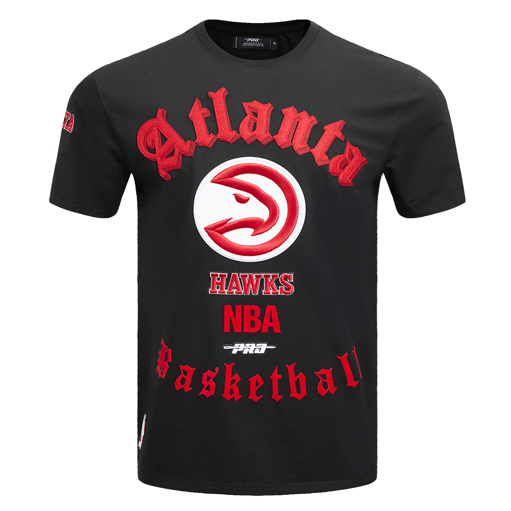 Pro Standard Men's NBA Atlanta Hawks Old English Tee -Black - BLACK Thumbnail View 1