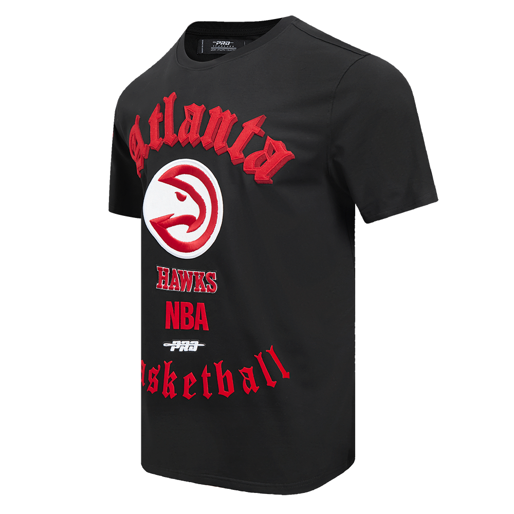 Pro Standard Men's NBA Atlanta Hawks Old English Tee - Black - BLACK Thumbnail View 3
