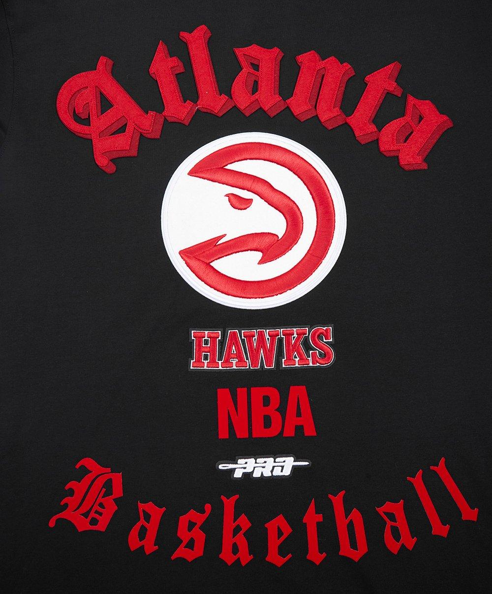 Pro Standard Men's NBA Atlanta Hawks Old English Tee - Black - BLACK Thumbnail View 5