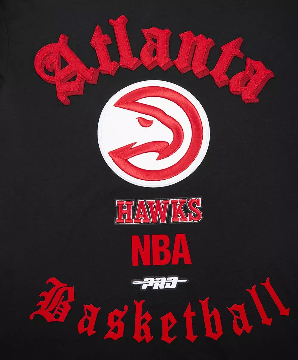 Pro Standard Men's NBA Atlanta Hawks Old English Tee -Black - BLACK