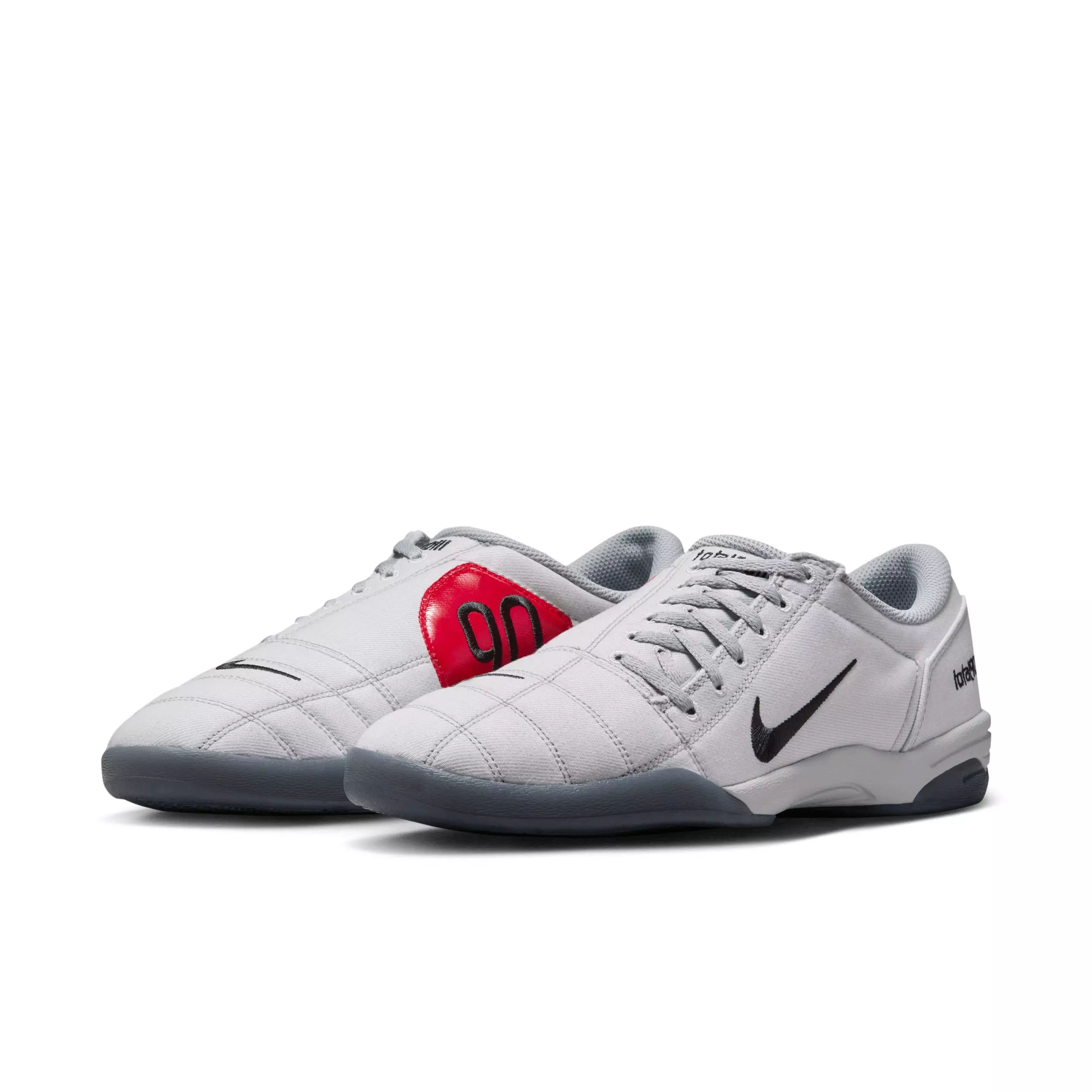 Nike Total 90 Premium "Light Smoke Grey/University Red/Photon Dust/Black" Men's Shoe - LT GREY/RED/DUST/BLACK