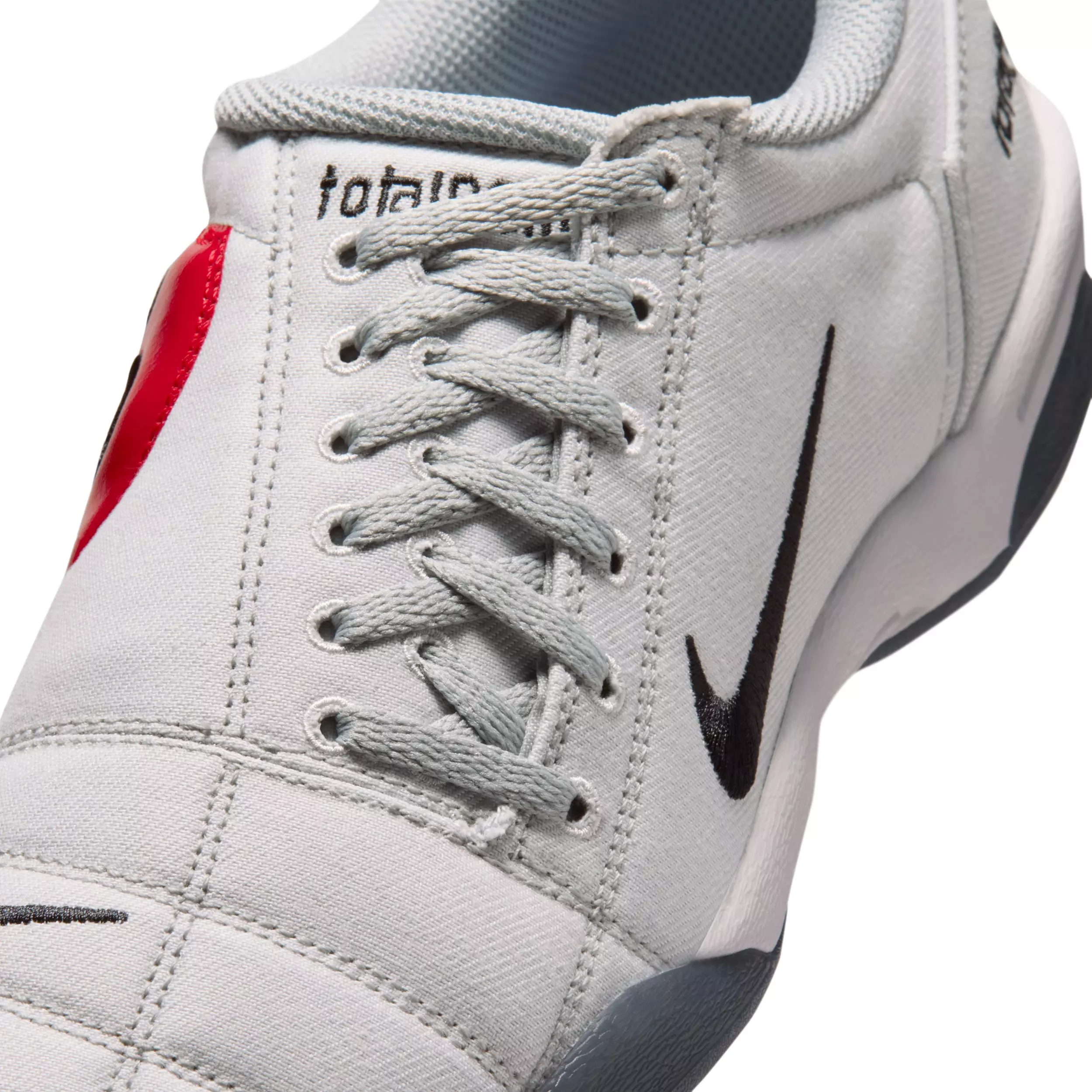 Nike Total 90 Premium "Light Smoke Grey/University Red/Photon Dust/Black" Men's Shoe - LT GREY/RED/DUST/BLACK