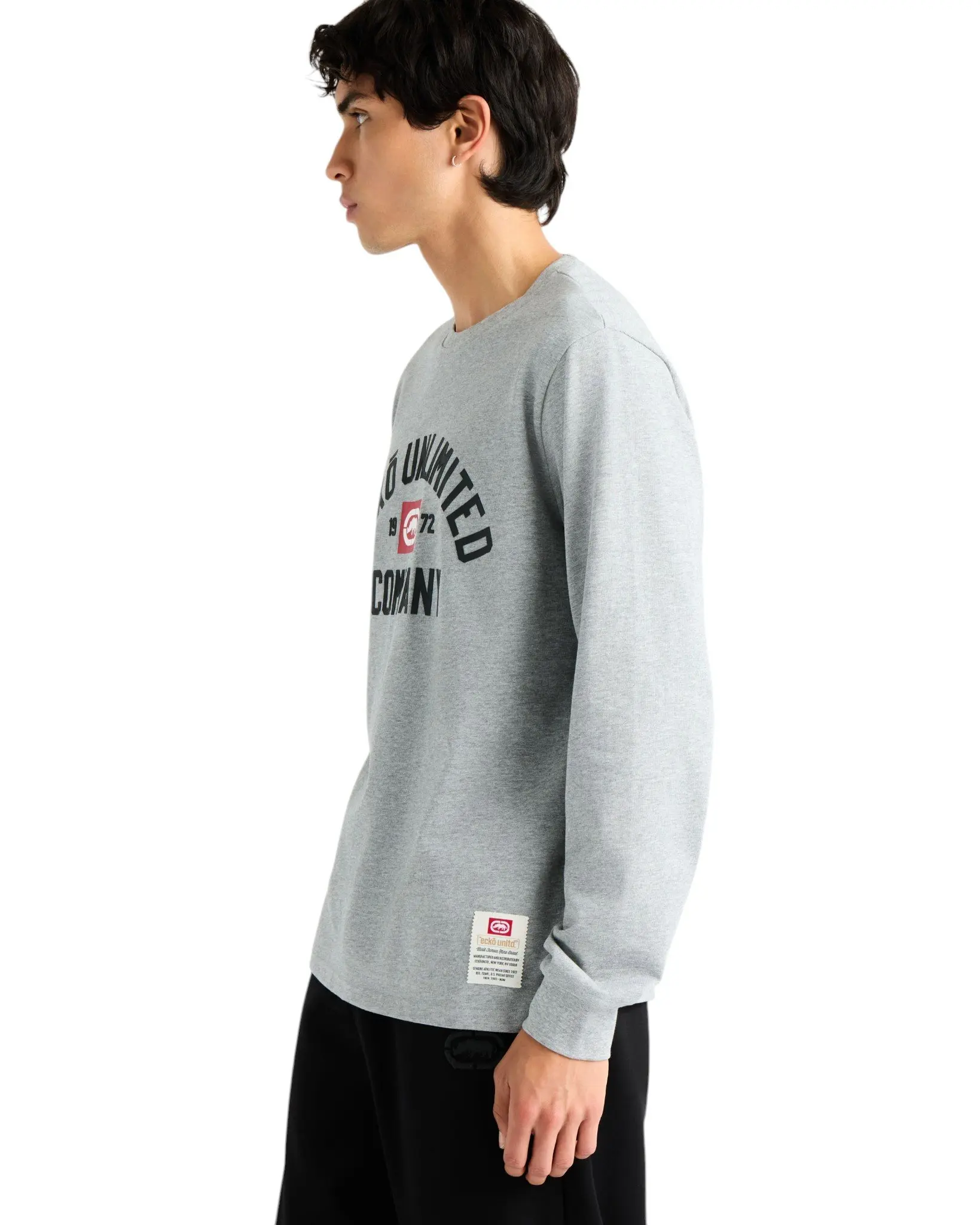 ecko unltd. Men's Classic Arch Long Sleeve Tee - Grey - GREY