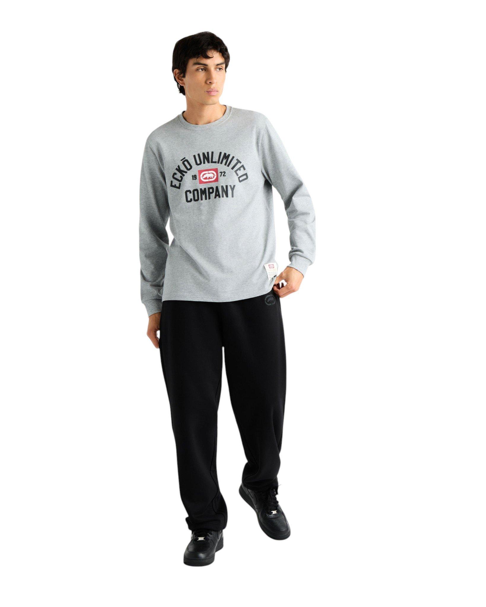 ecko unltd. Men's Classic Arch Long Sleeve Tee - Grey - GREY