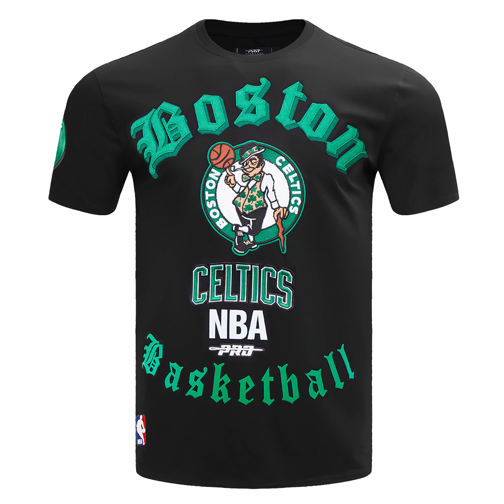 Pro Standard Men's NBA Boston Celtics Old English Tee - Black - BLACK Thumbnail View 1