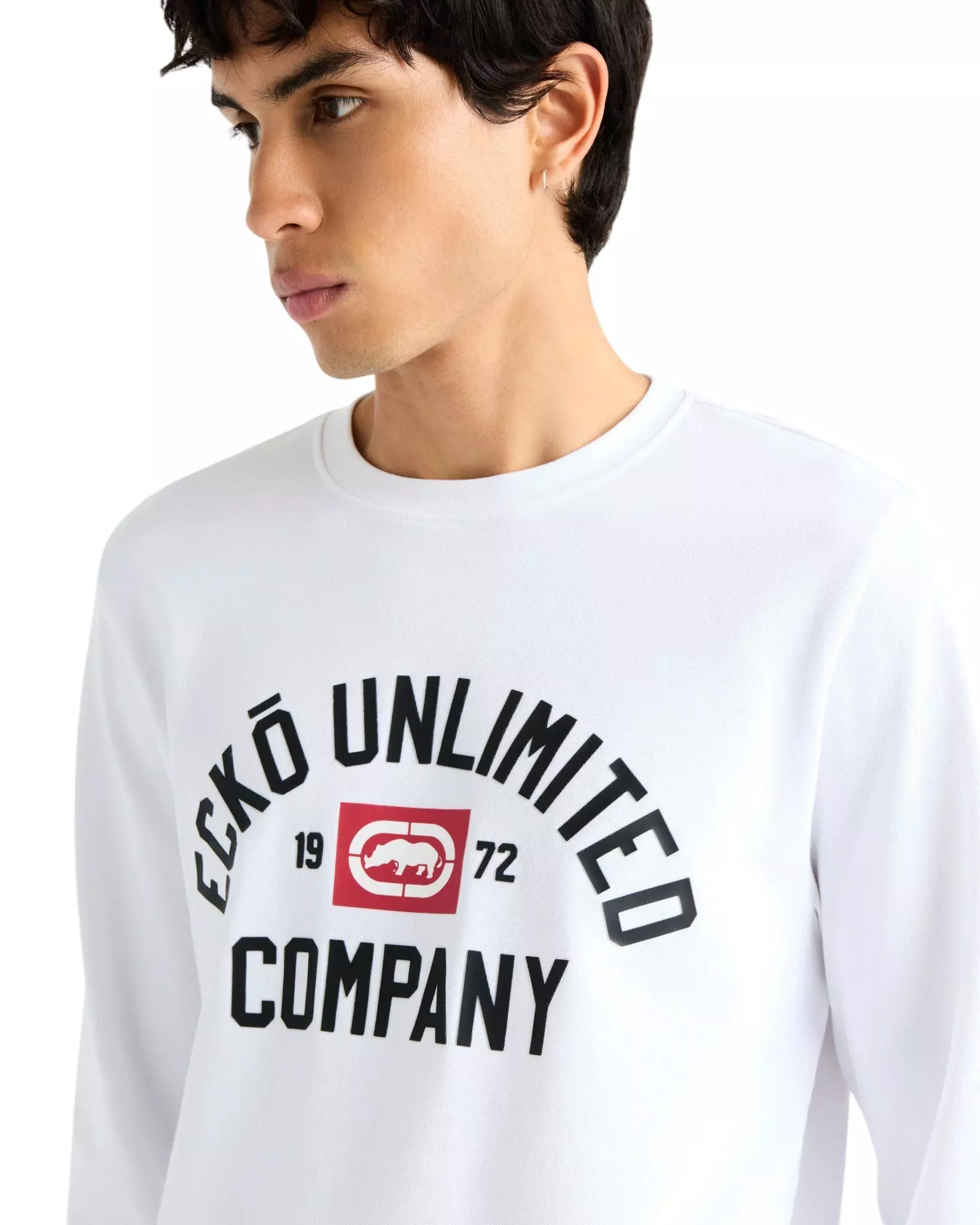 ecko unltd. Men's Classic Arch Long Sleeve Tee - White - WHITE