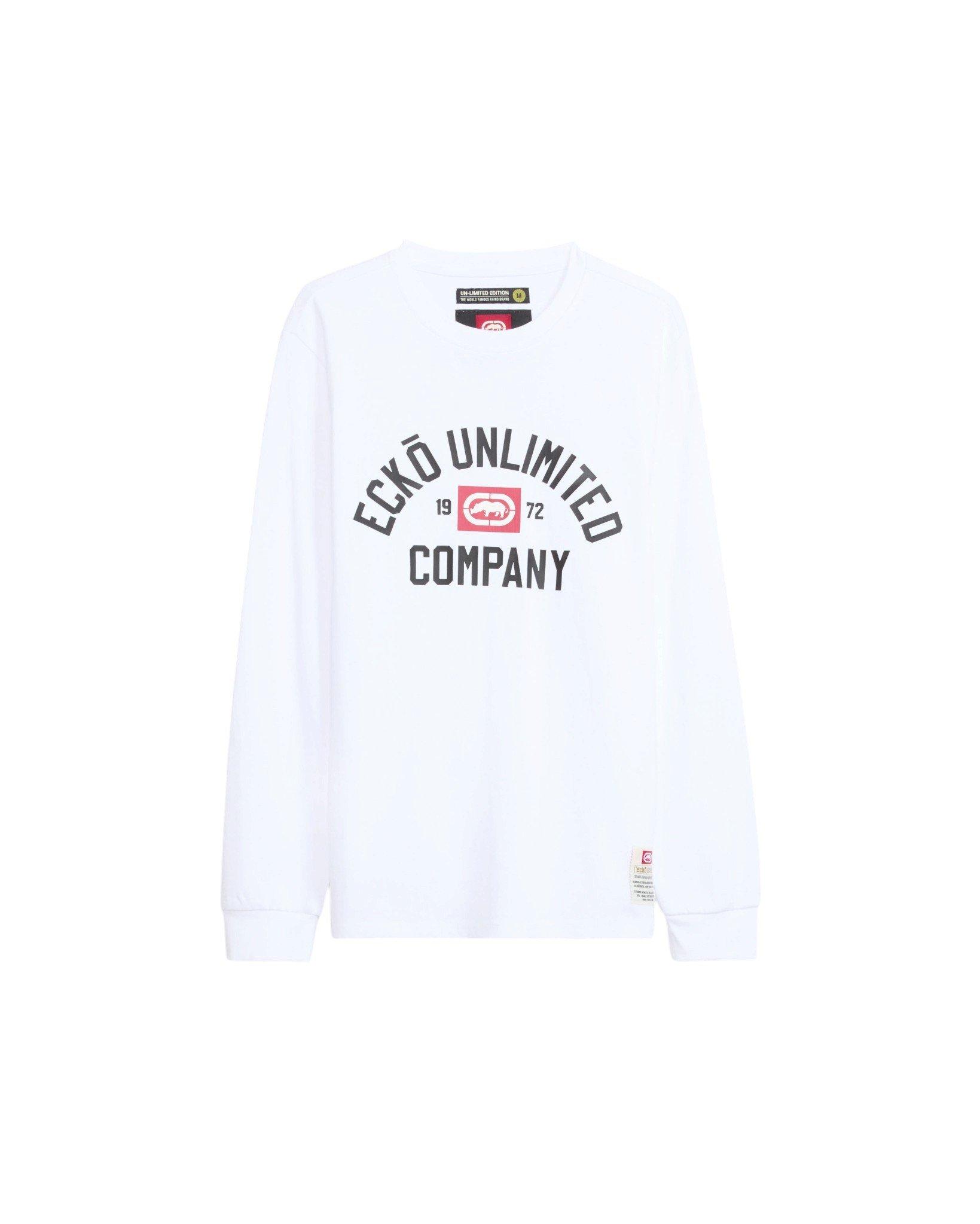 ecko unltd. Men's Classic Arch Long Sleeve Tee - White - WHITE