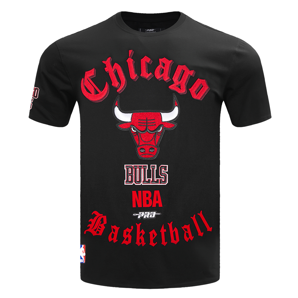Pro Standard Men's NBA Chicago Bulls Old English Tee -Black - BLACK Thumbnail View 1