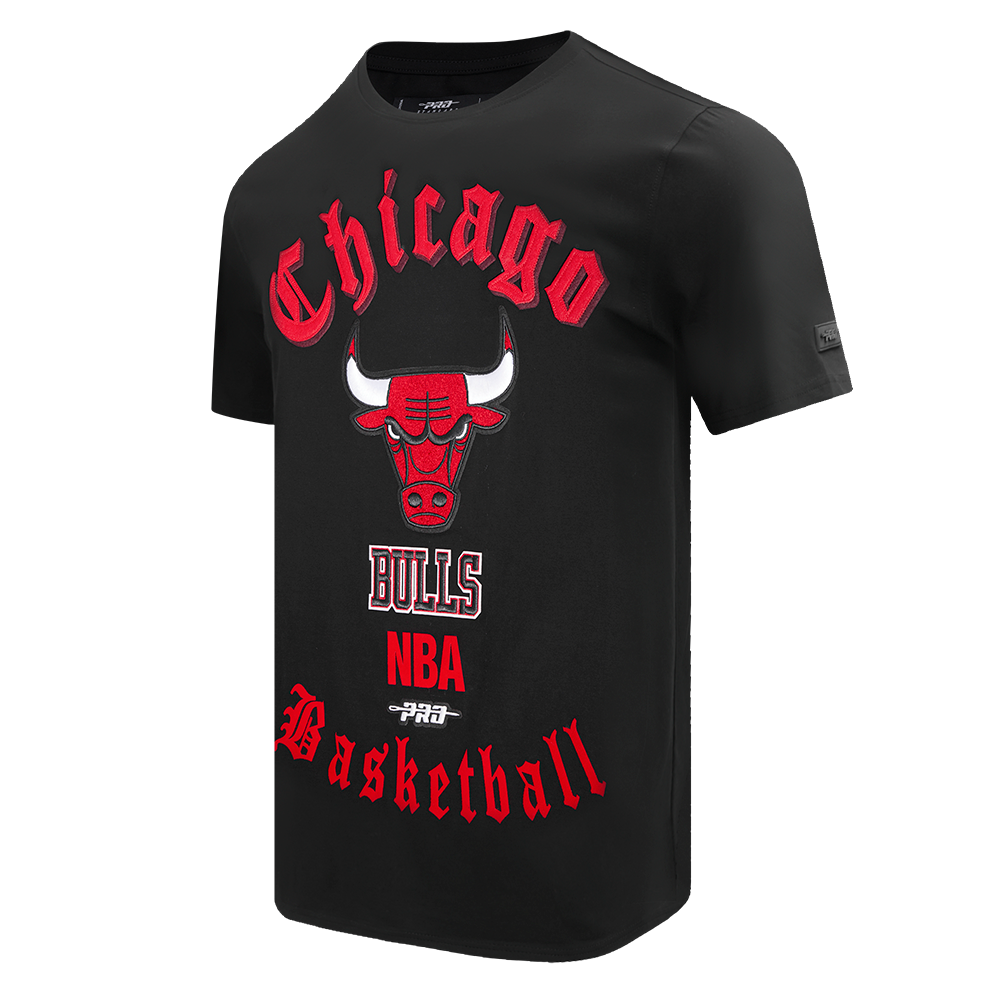 Pro Standard Men's NBA Chicago Bulls Old English Tee - Black - BLACK Thumbnail View 3