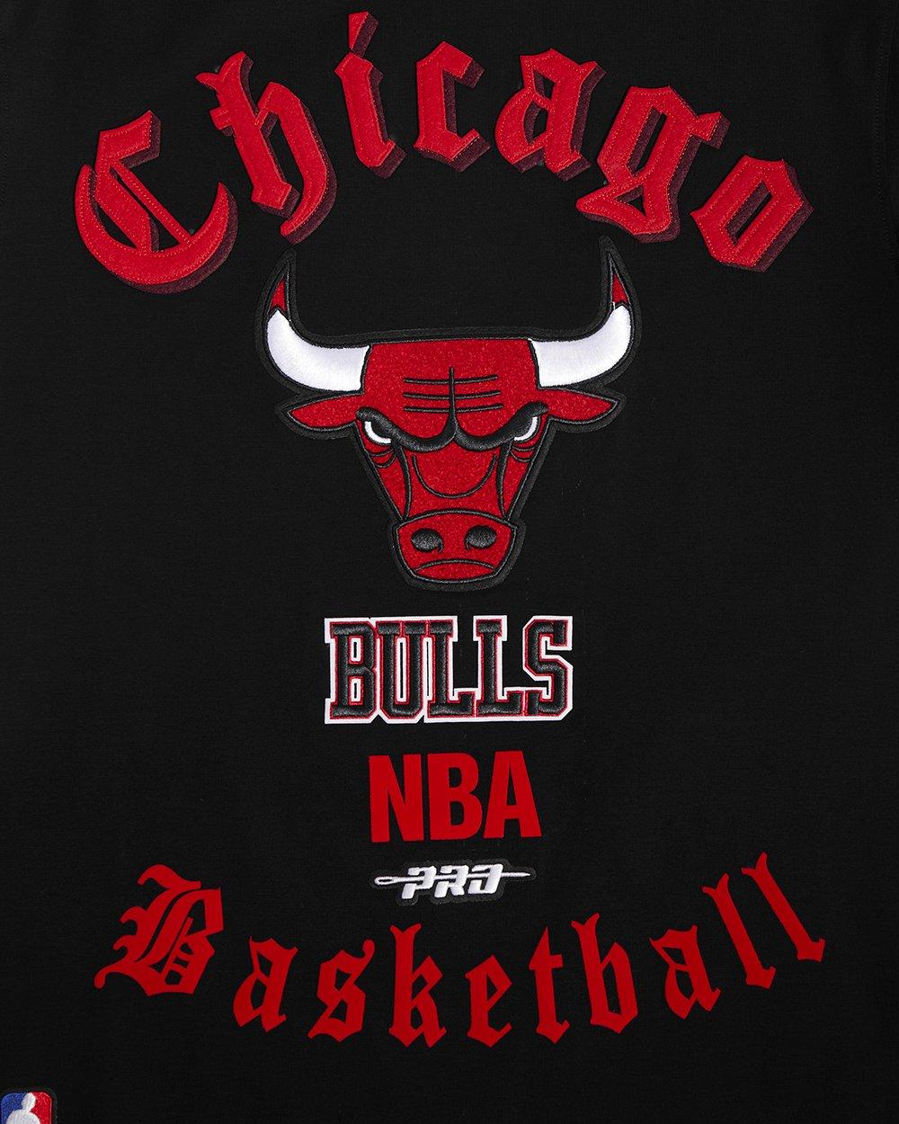 Pro Standard Men's NBA Chicago Bulls Old English Tee -Black - BLACK Thumbnail View 5