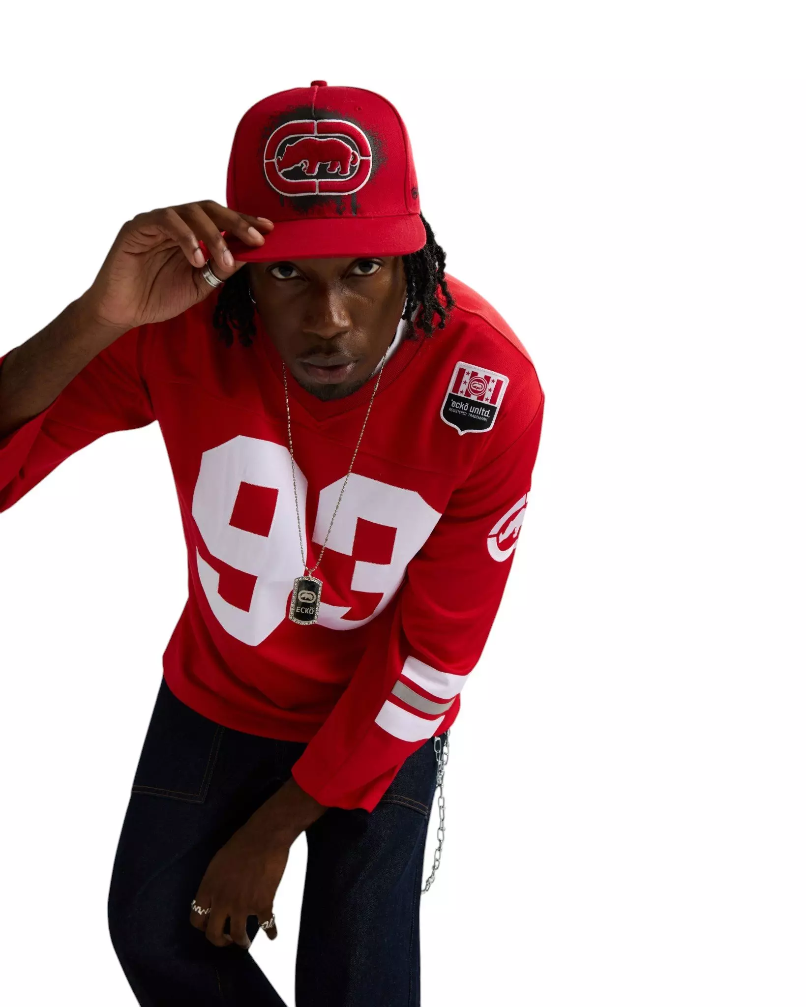 ecko unltd. Men's Run It Back Long Sleeve Jersey - Red - RED