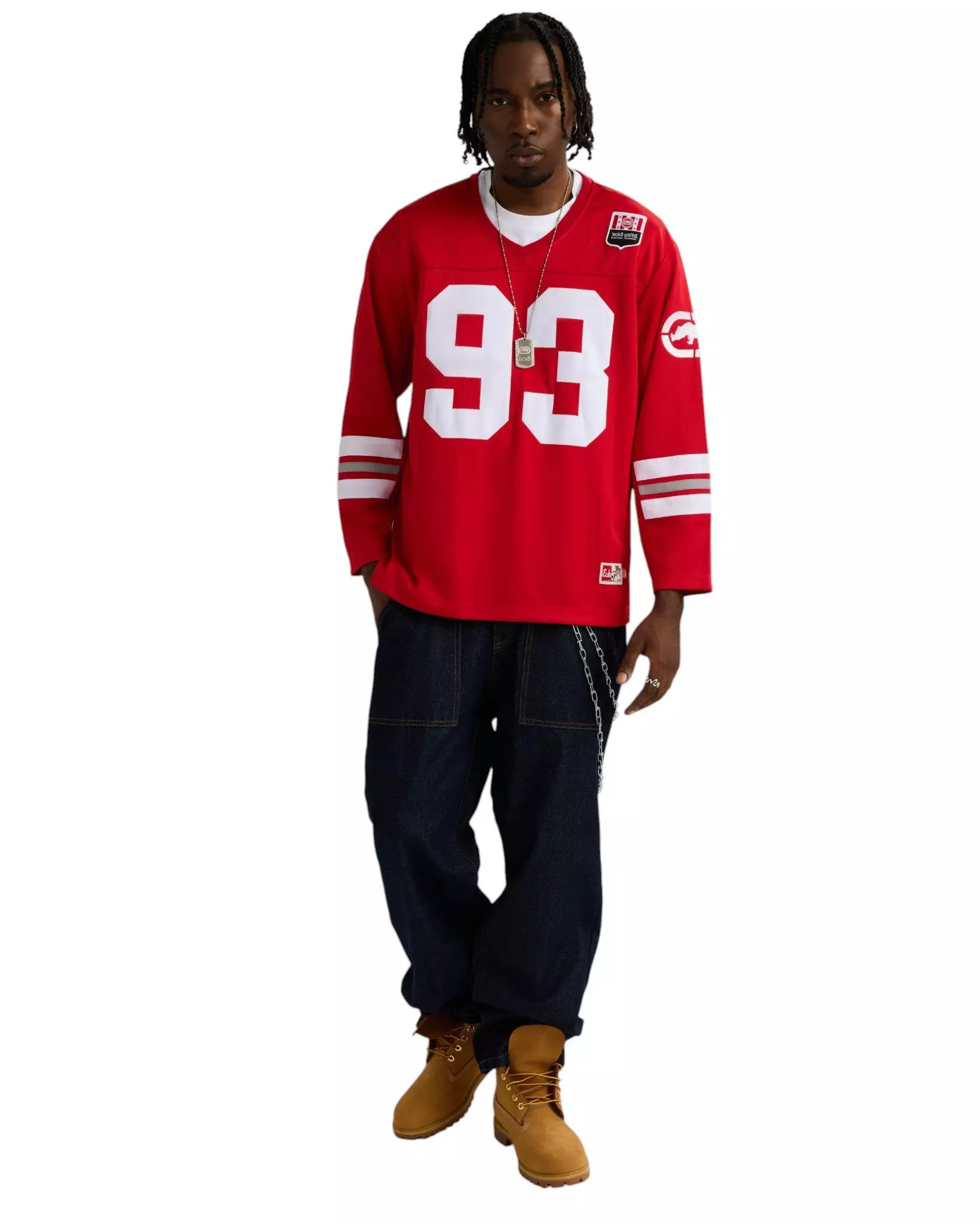 ecko unltd. Men's Run It Back Long Sleeve Jersey - Red - RED