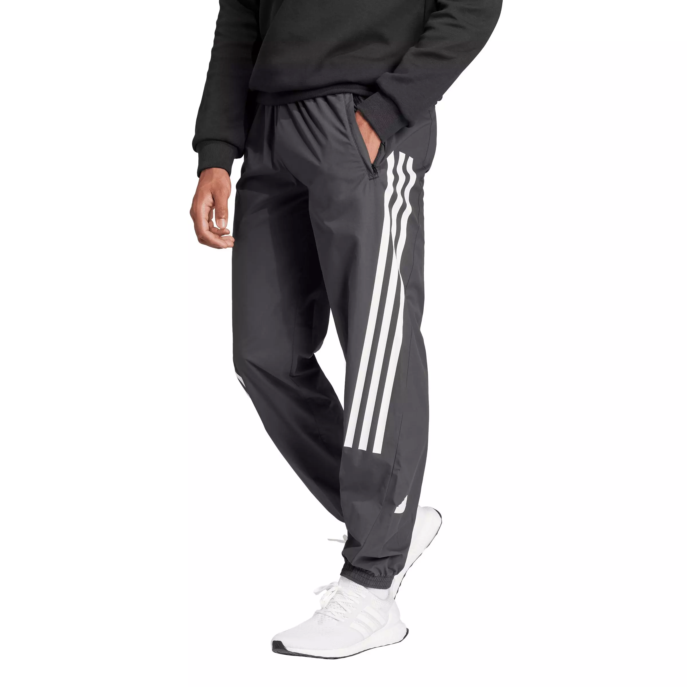 adidas Men's Future Icons 3-Stripes Woven Tracksuit Bottoms - Dark Grey - DARK GREY