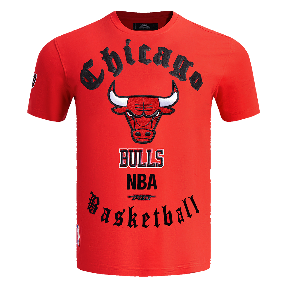Pro Standard Men's NBA Chicago Bulls Old English Tee -Red - RED Thumbnail View 1