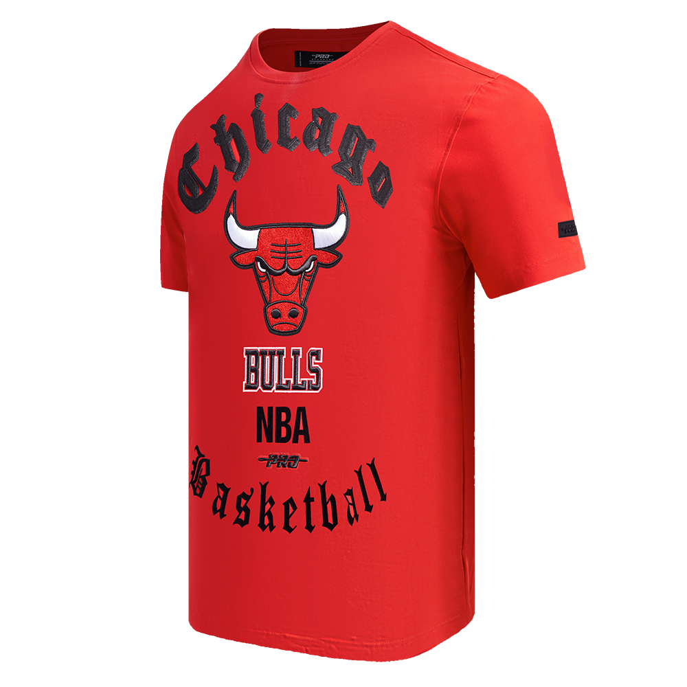 Pro Standard Men's NBA Chicago Bulls Old English Tee - Red - RED Thumbnail View 3