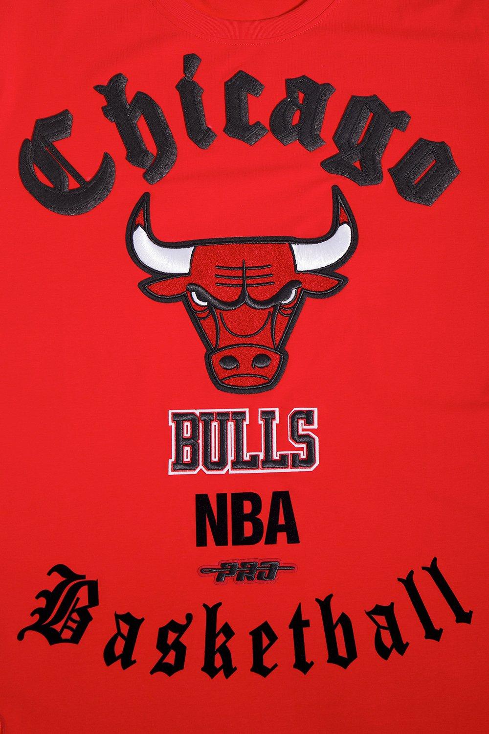 Pro Standard Men's NBA Chicago Bulls Old English Tee -Red - RED Thumbnail View 5