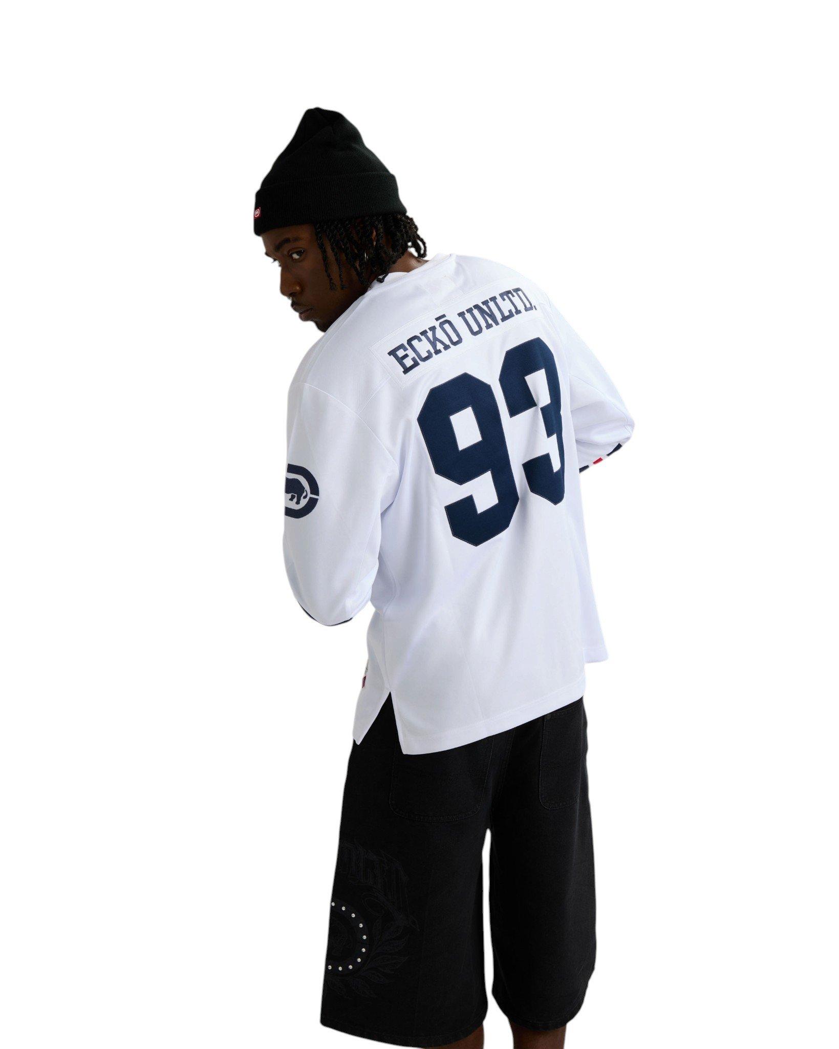 ecko unltd. Men's Run It Back Long Sleeve Jersey - White - WHITE