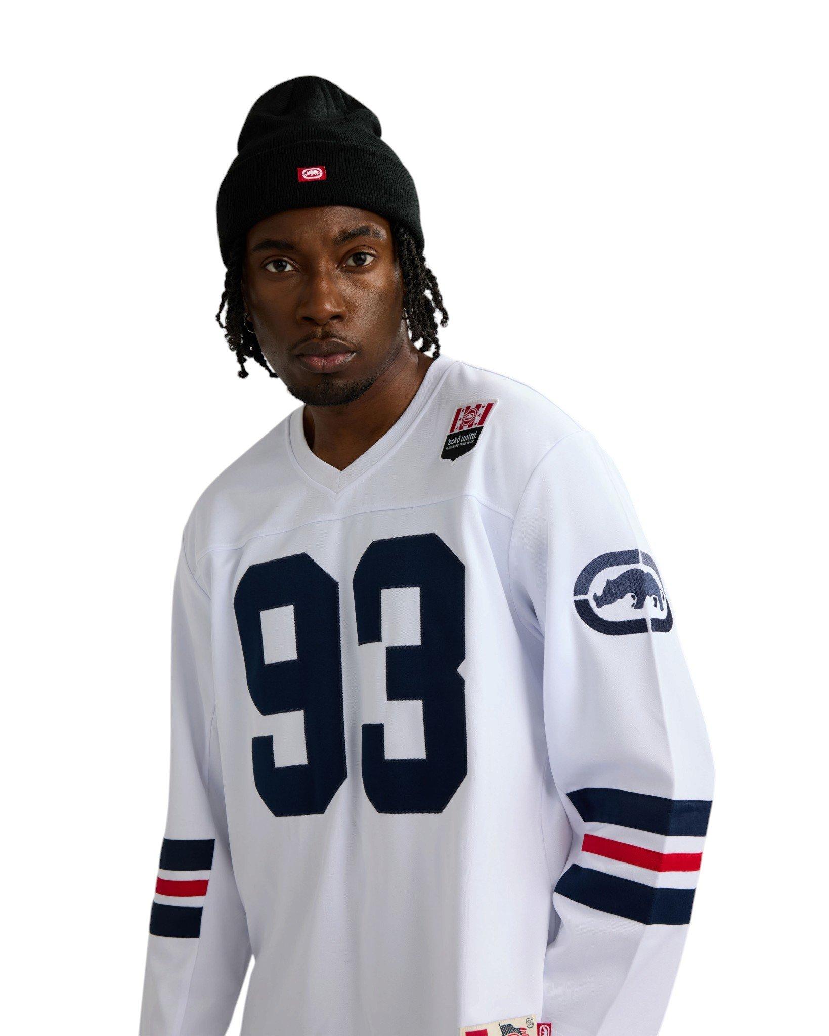 ecko unltd. Men's Run It Back Long Sleeve Jersey - White - WHITE