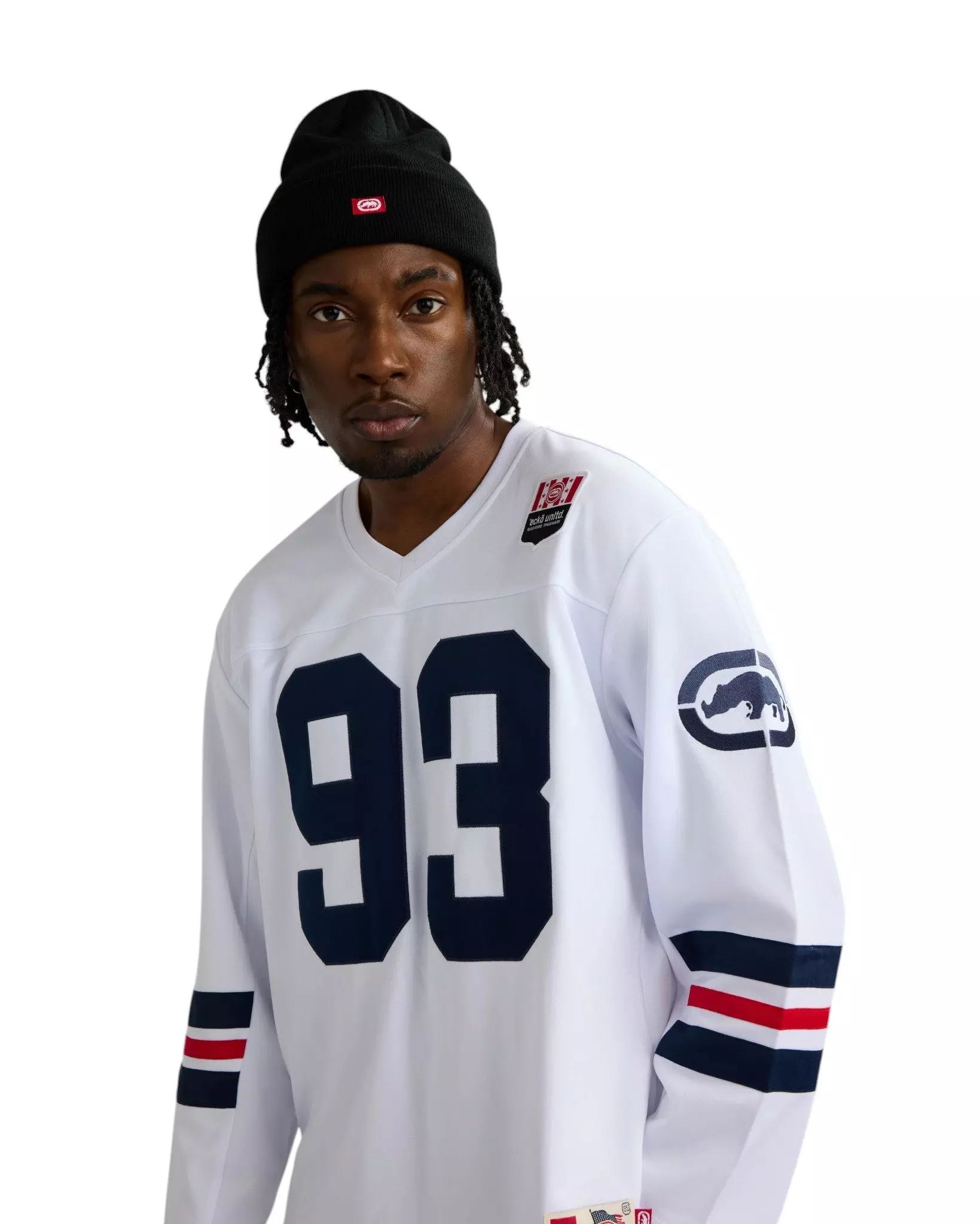 ecko unltd. Men's Run It Back Long Sleeve Jersey - White - WHITE