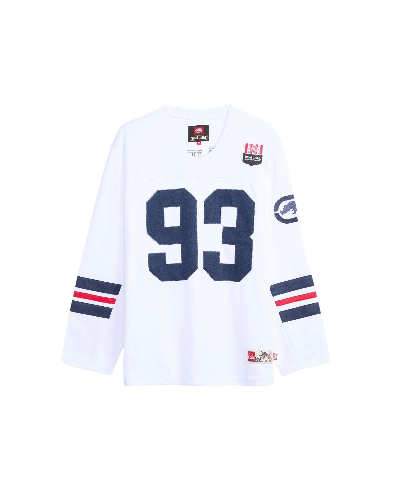 ecko unltd. Men's Run It Back Long Sleeve Jersey - White - WHITE