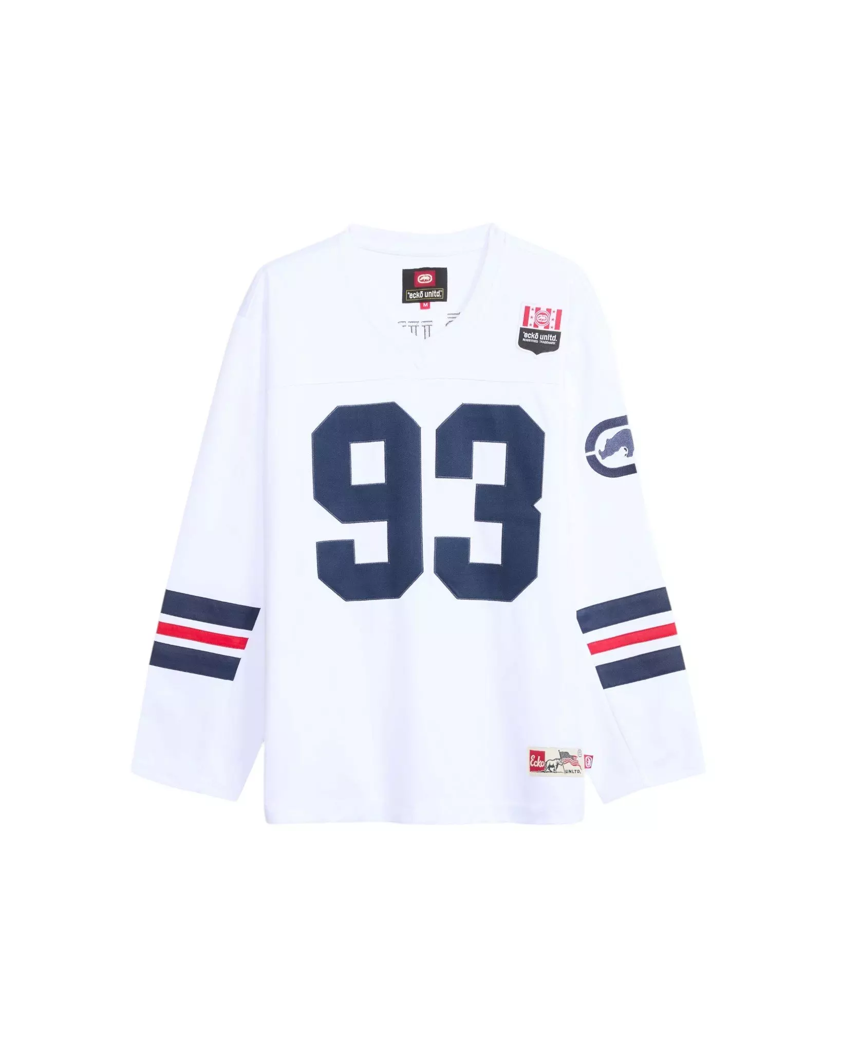 ecko unltd. Men's Run It Back Long Sleeve Jersey - White - WHITE