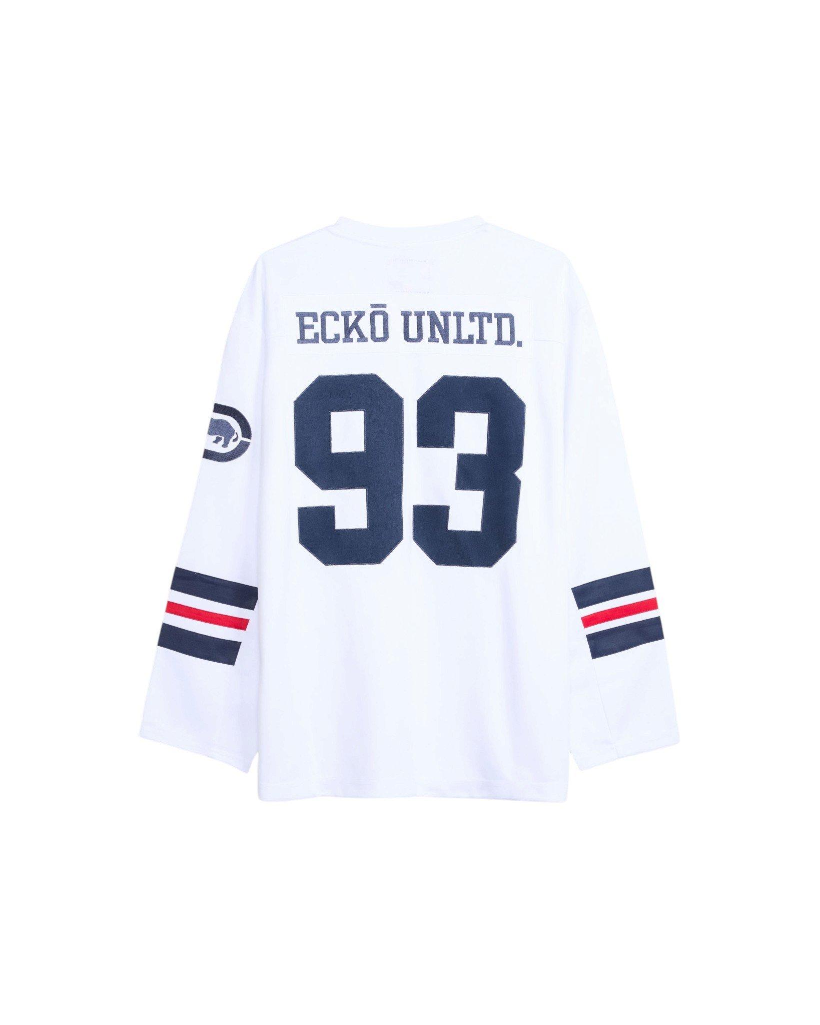 ecko unltd. Men's Run It Back Long Sleeve Jersey - White - WHITE