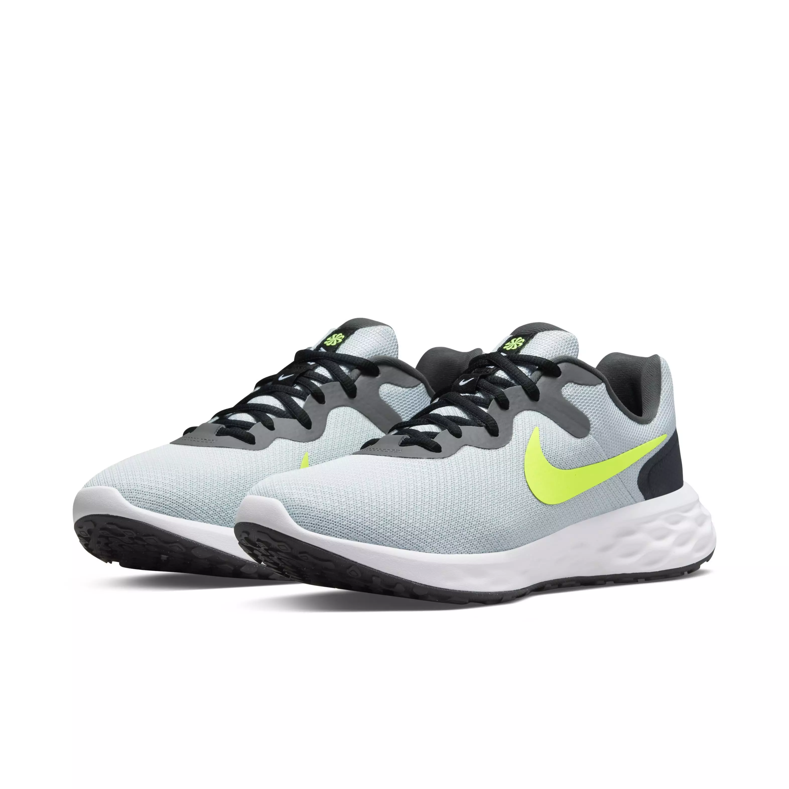 Nike Revolution 6 Next Nature "Pure Platinum/Volt/White/Black" Men's Running Shoe - GREY