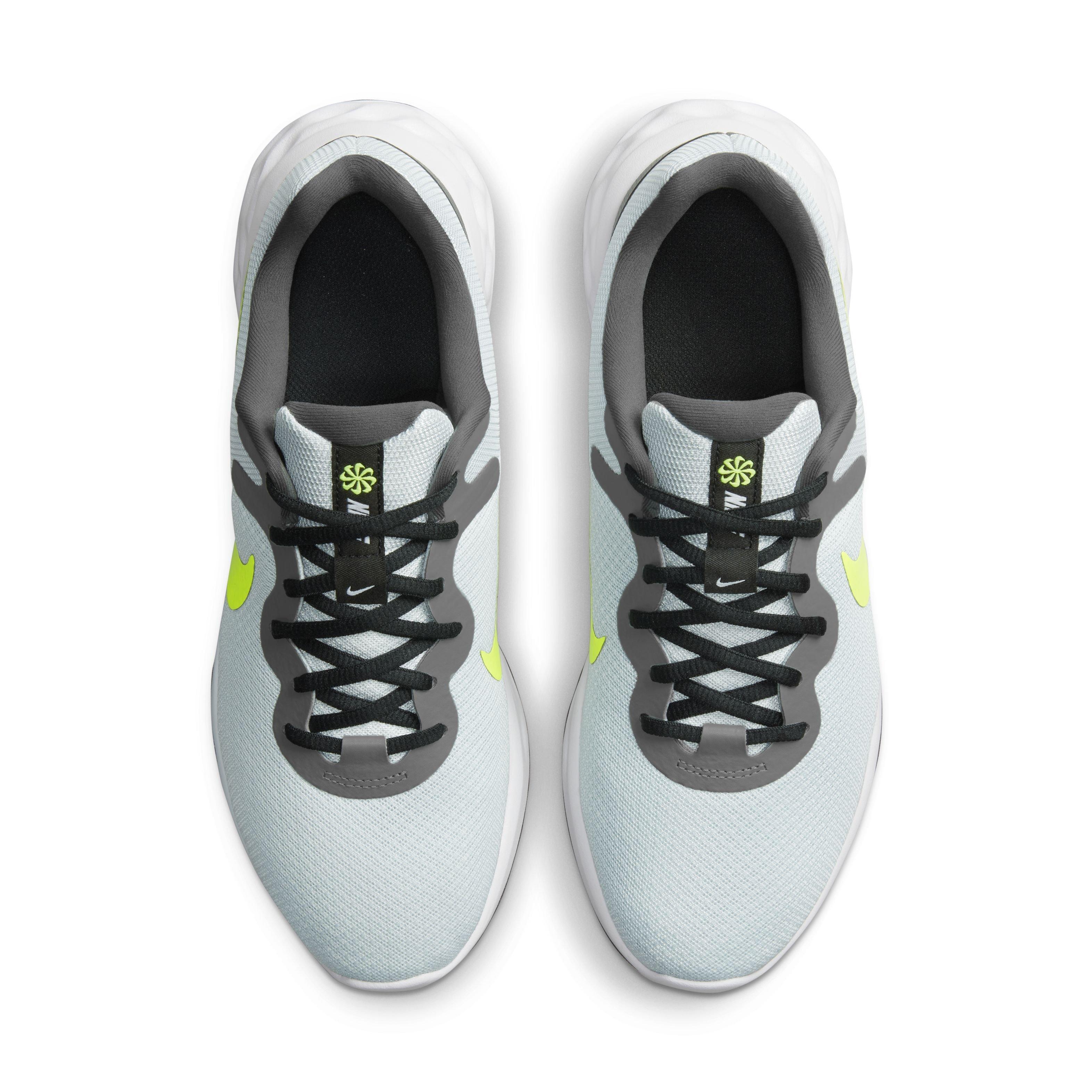 Nike Revolution 6 Next Nature "Pure Platinum/Volt/White/Black" Men's Running Shoe - GREY Thumbnail View 4