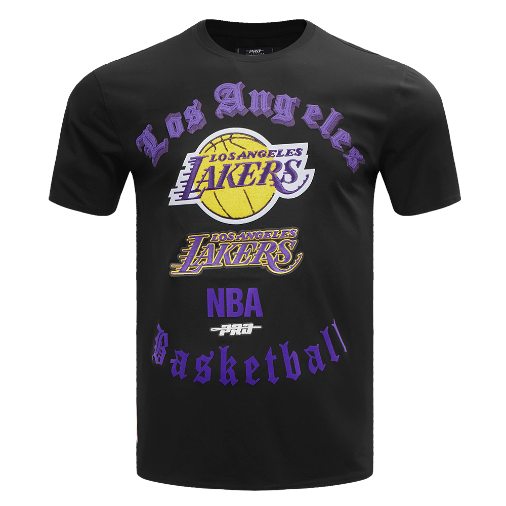 Pro Standard Men's NBA Los Angeles Lakers Old English Tee - Black - BLACK Thumbnail View 1