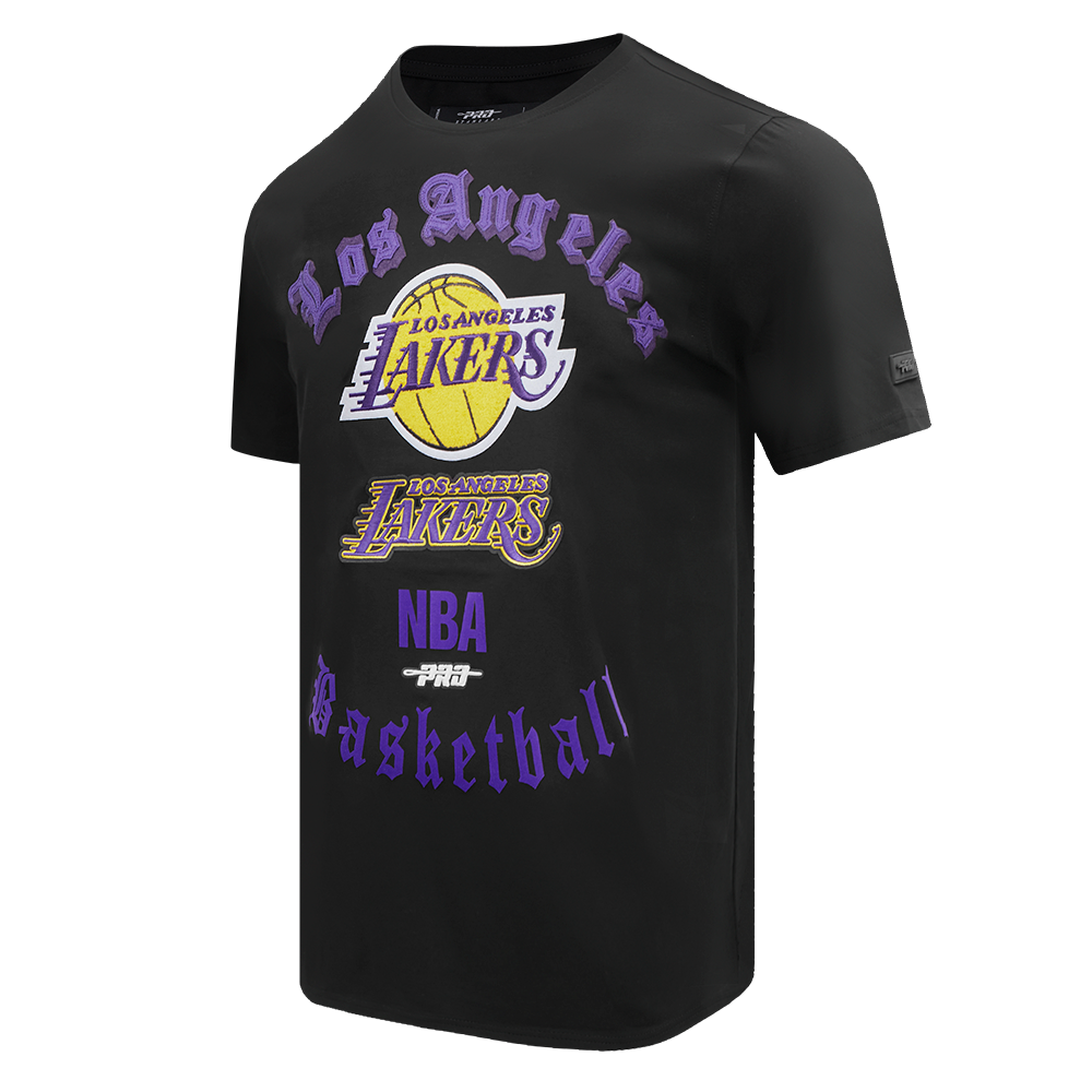 Pro Standard Men's NBA Los Angeles Lakers Old English Tee - Black - BLACK Thumbnail View 3