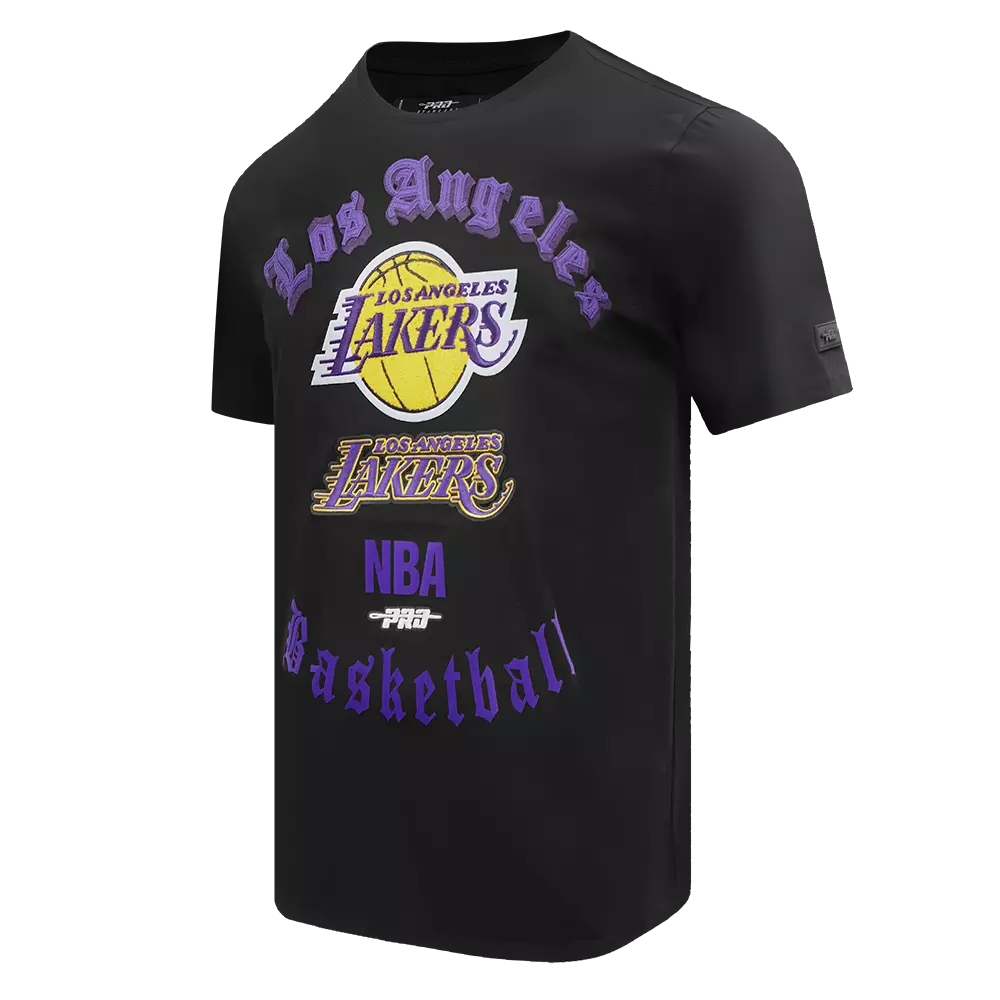 Pro Standard Men's NBA Los Angeles Lakers Old English Tee -Black - BLACK