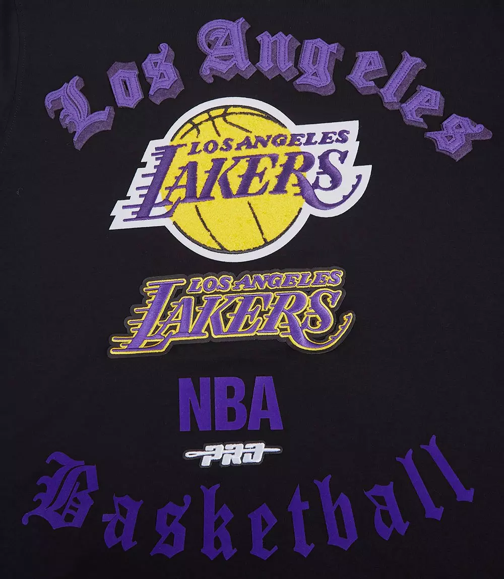 Pro Standard Men's NBA Los Angeles Lakers Old English Tee - Black - BLACK