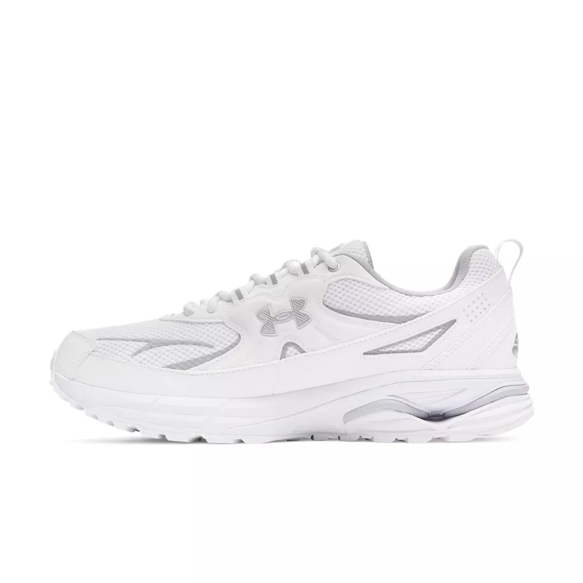 Under Armour Apparition Tech "White/White/Metallic Silver" Unisex Shoe - WHITE/WHITE/SILVER