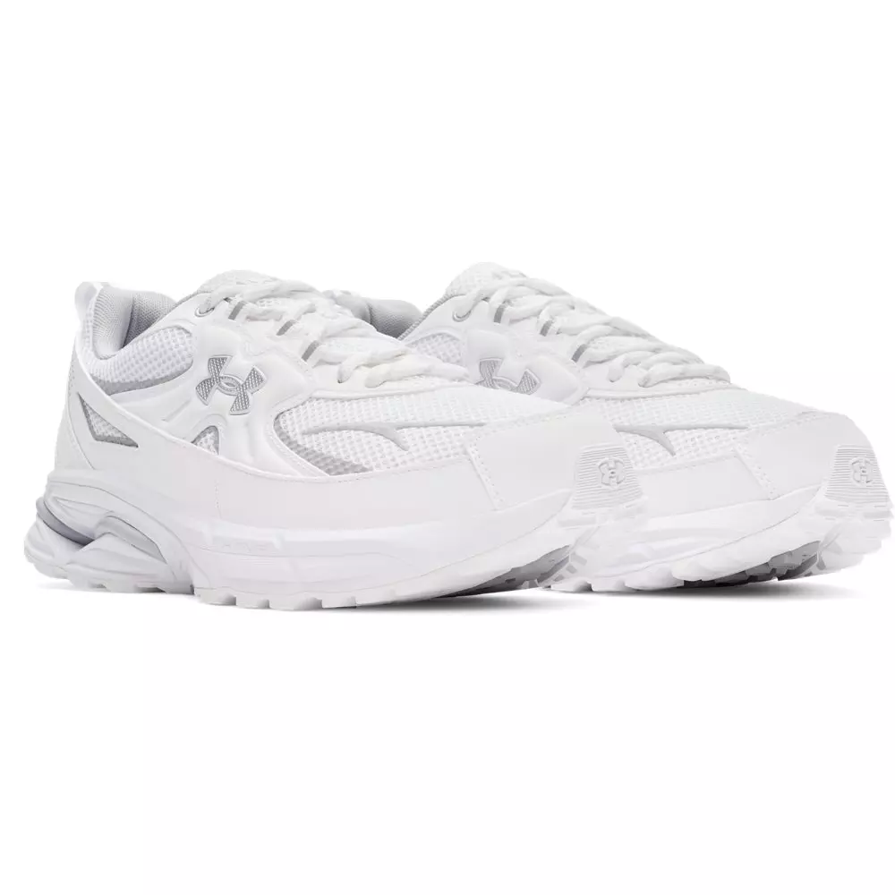 Under Armour Apparition Tech "White/White/Metallic Silver" Unisex Shoe - WHITE/WHITE/SILVER