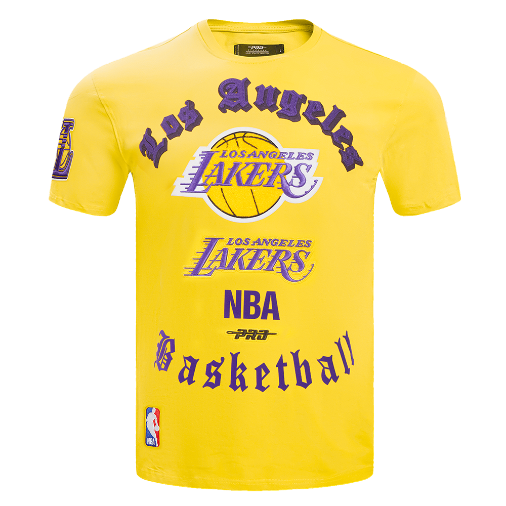 Pro Standard Men's NBA Los Angeles Lakers Old English Tee - Yellow - YELLOW Thumbnail View 1